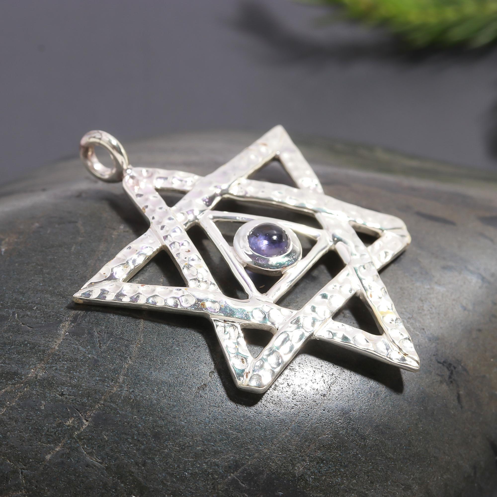 925 Silver Hammered Star Pendant