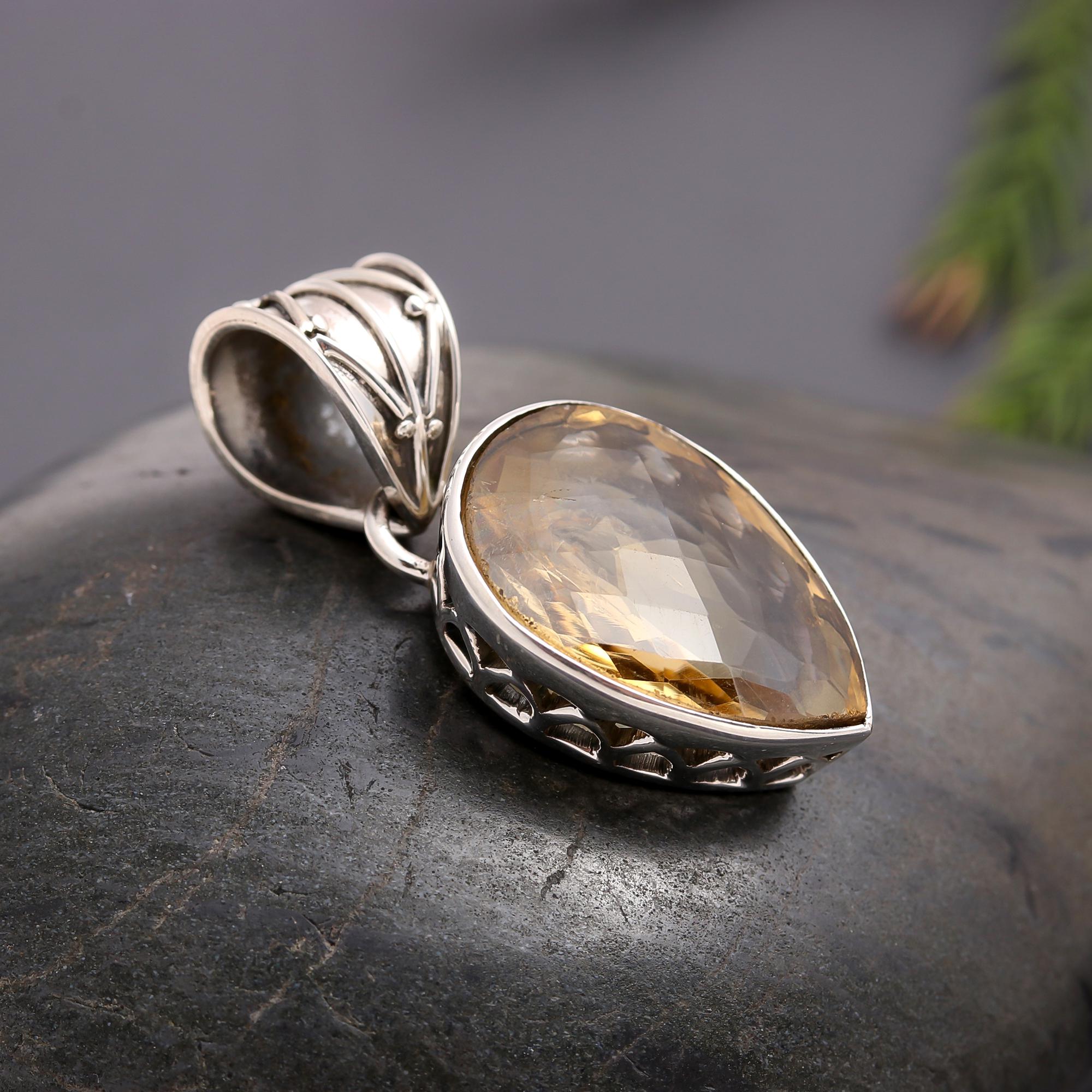 925 Silver Citrine Pendant