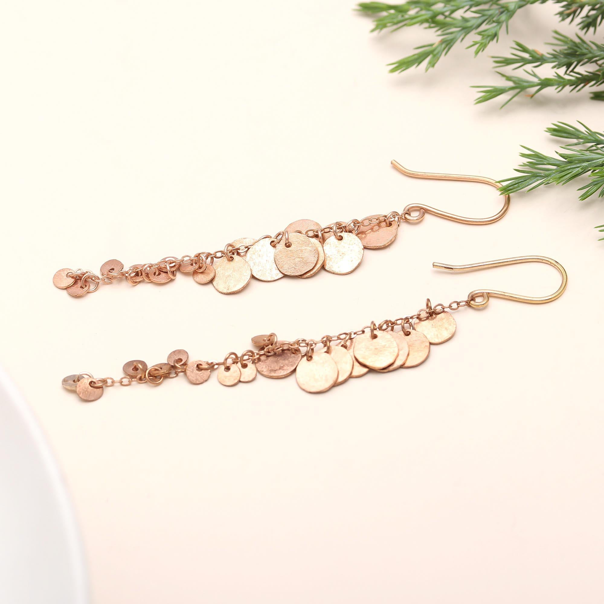 Grapevine Drop Earrings with Mini Coins