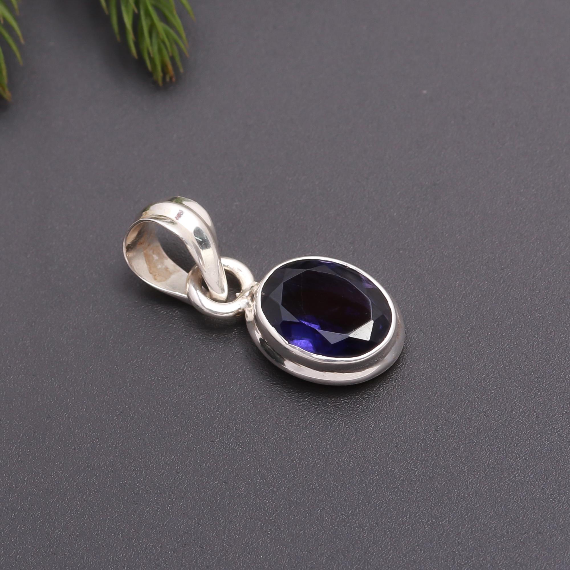 925 Silver Iolite Pendant