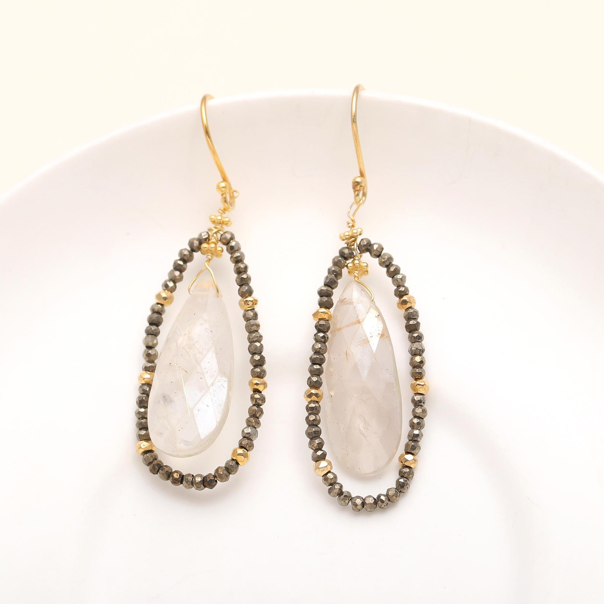 925 Silver Moonstone Dangle Earrings
