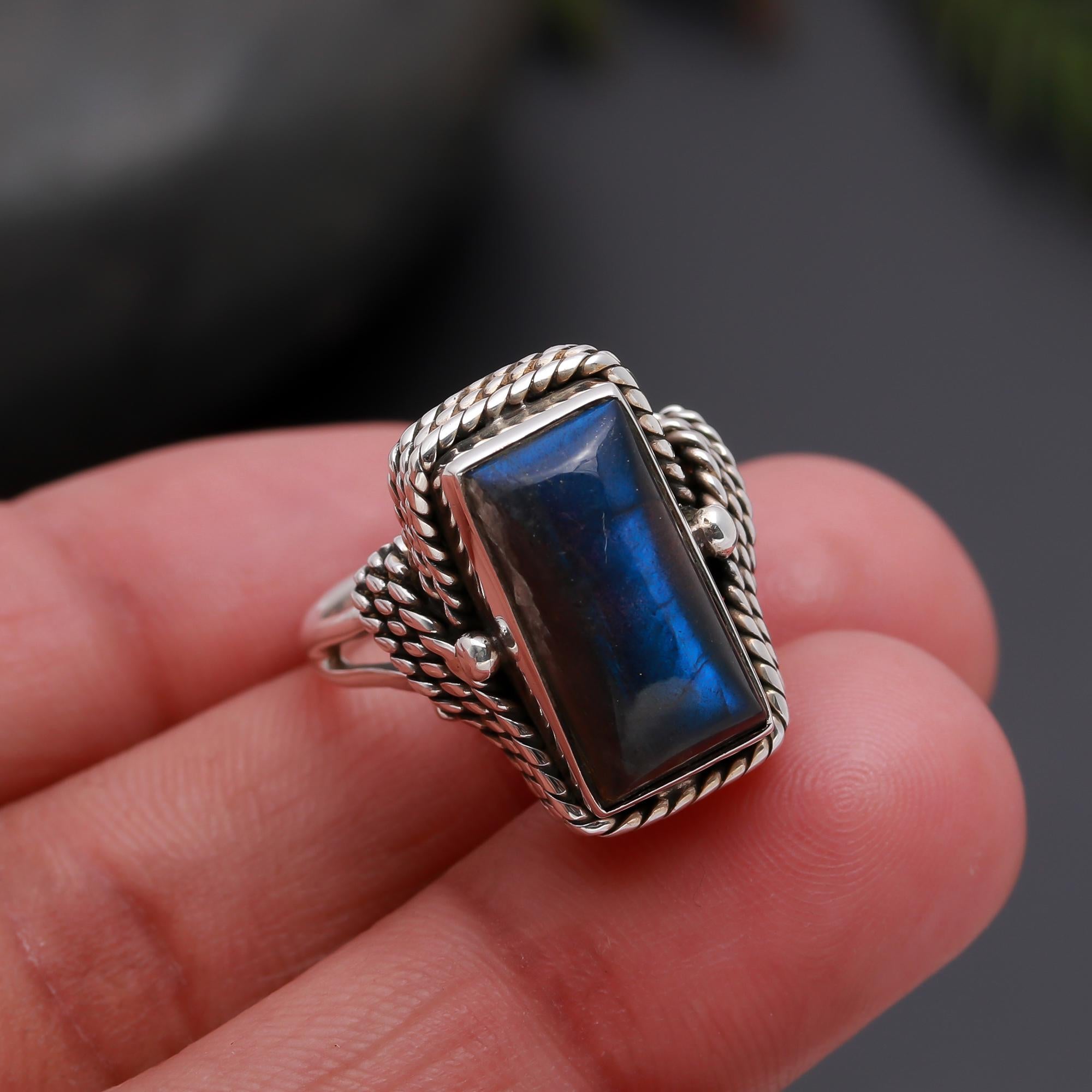 925 Silver Labradorite Ring