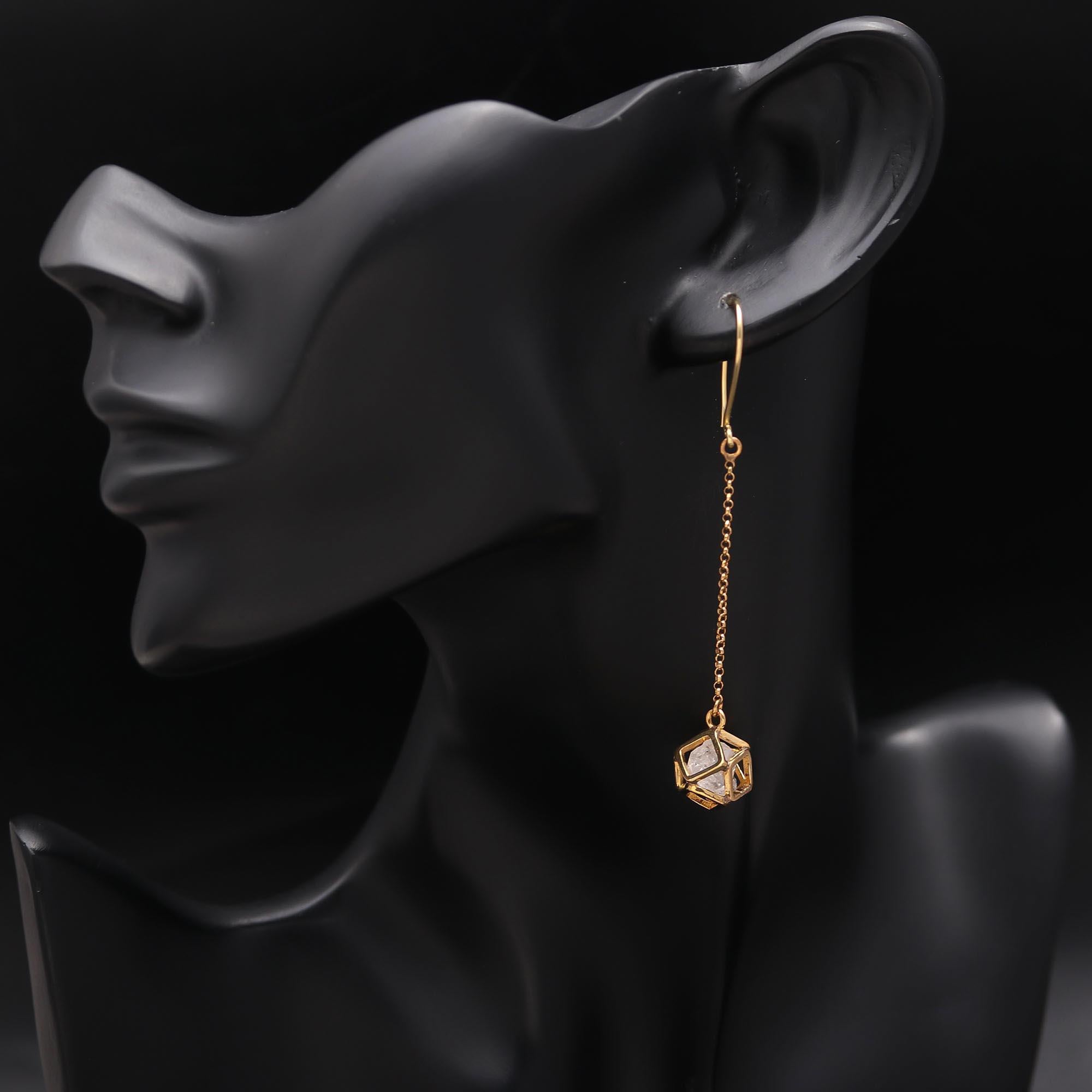 925 Silver Cage Dangle Earrings