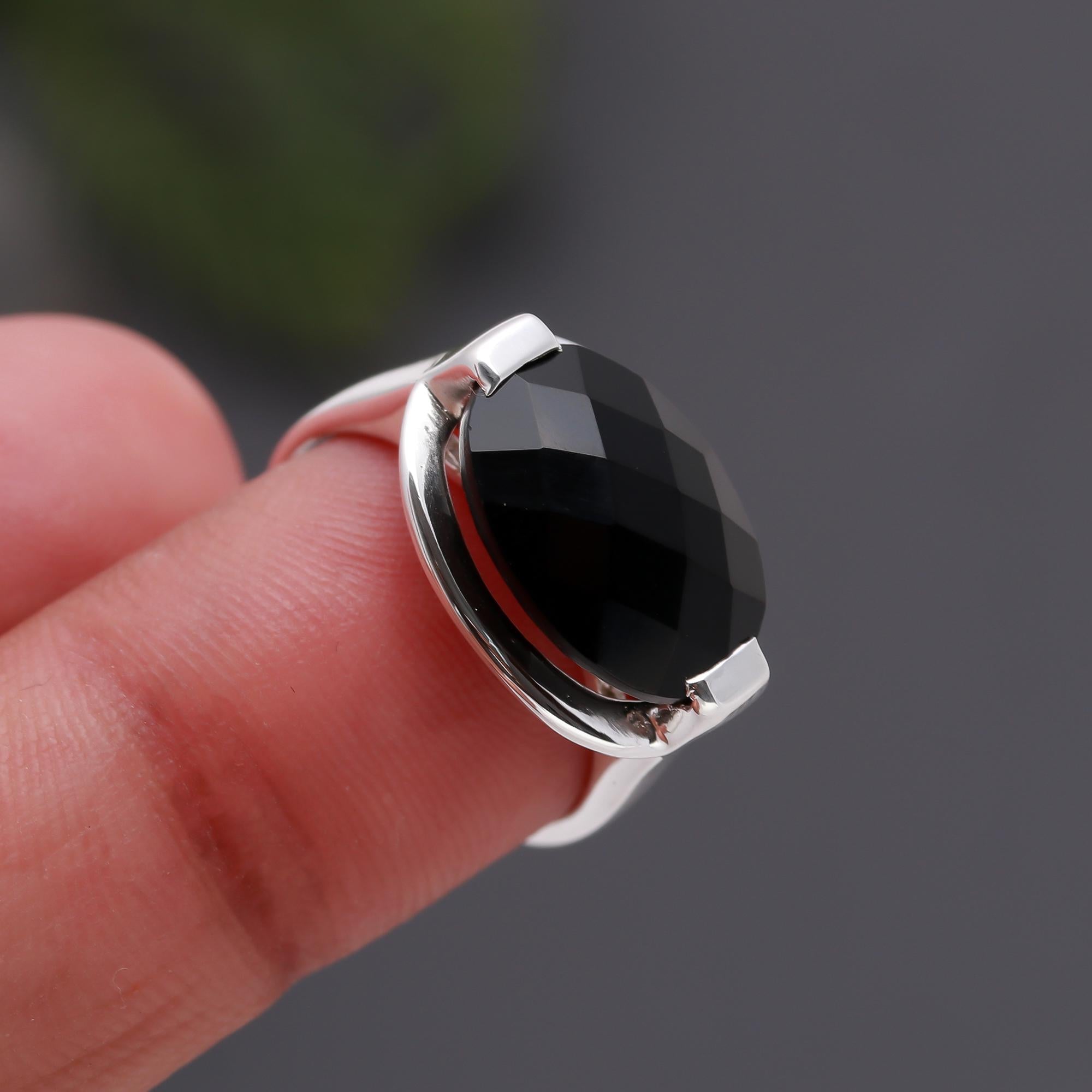 925 Silver Black Onyx Ring