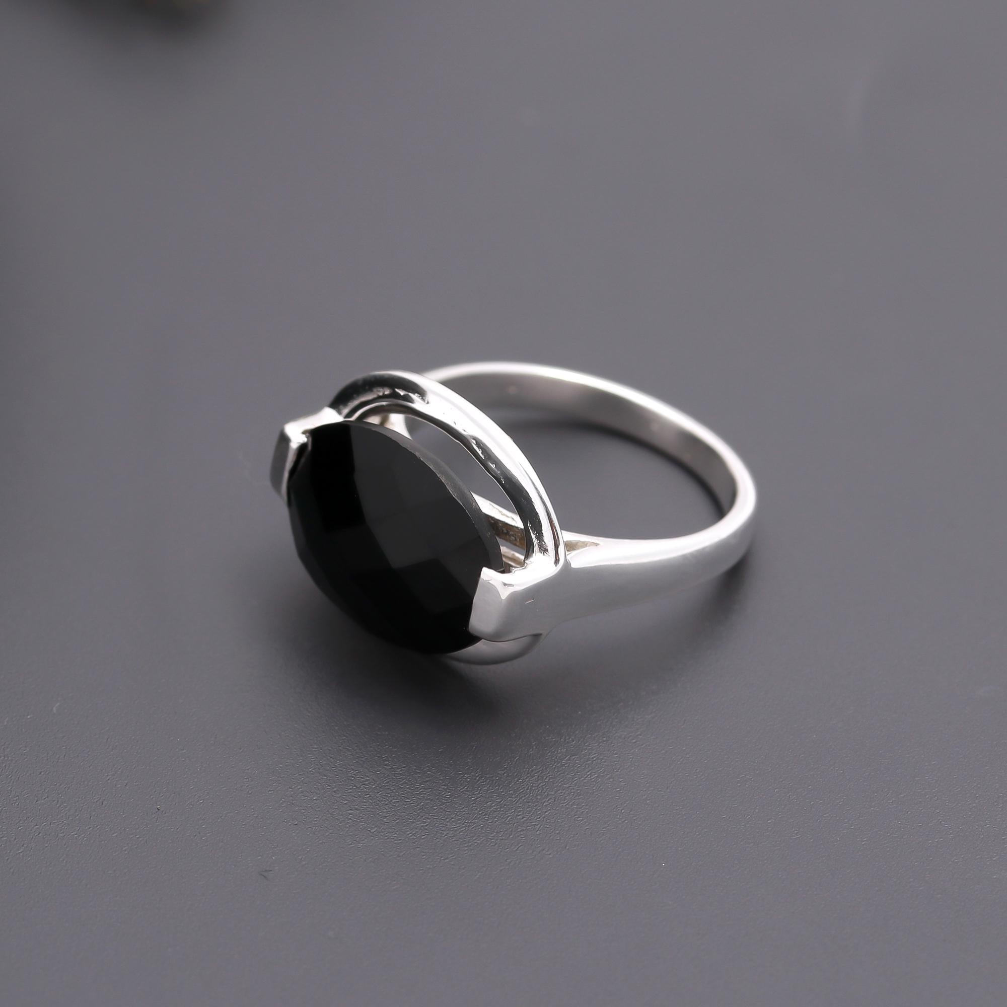 925 Silver Black Onyx Ring