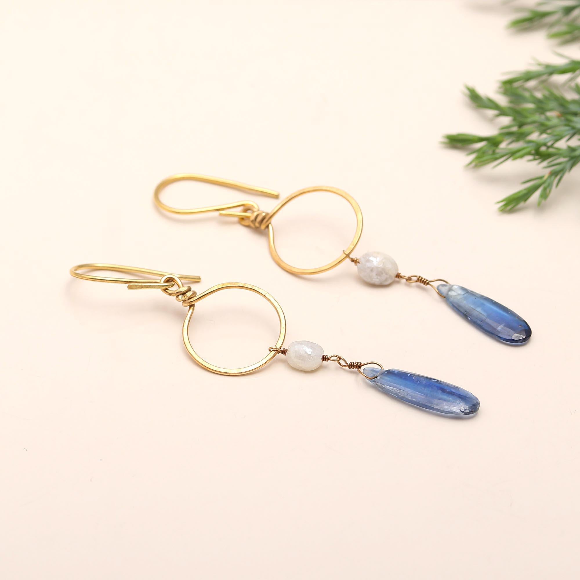 925 Silver Kyanite Dangle Earrings