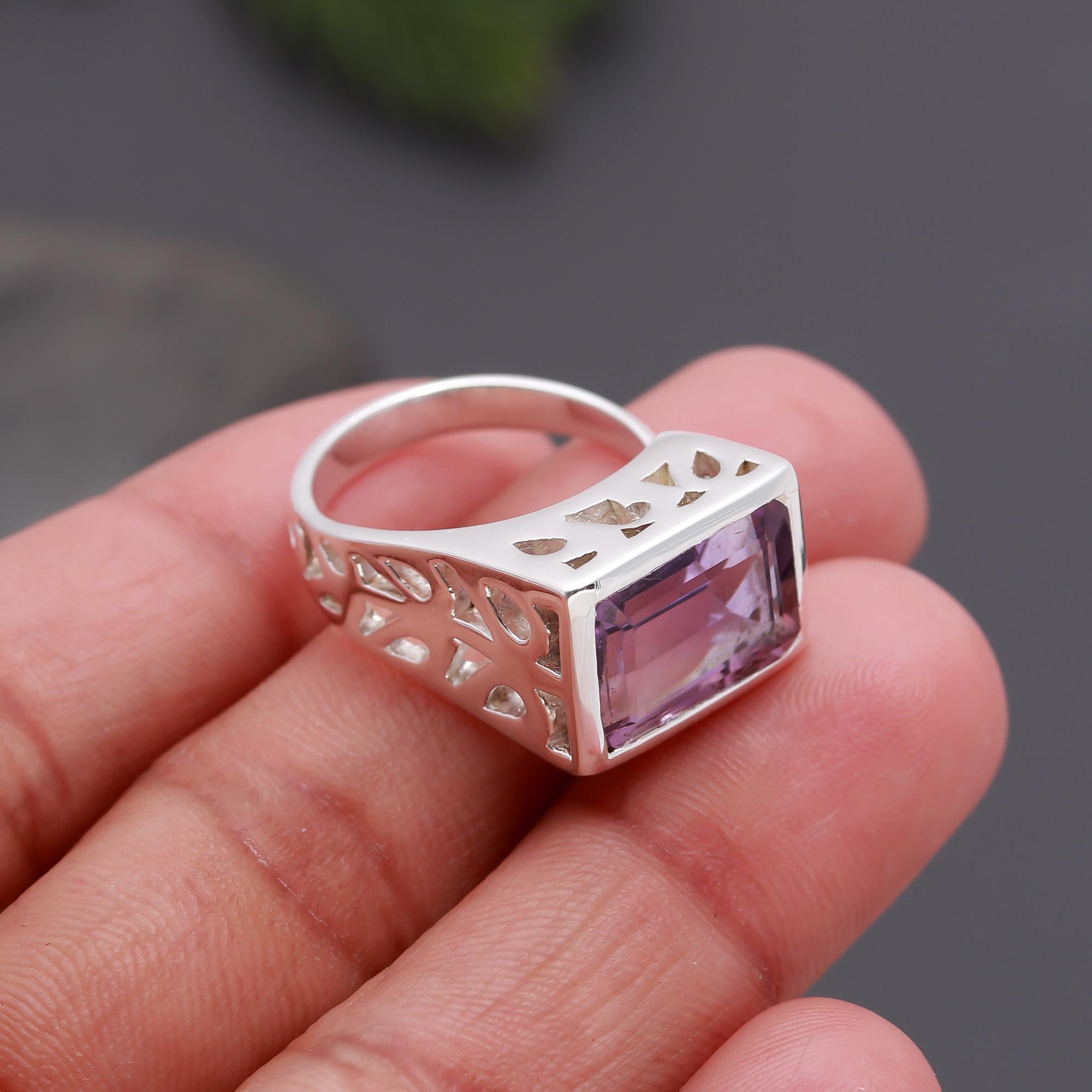 925 Silver Amethyst Ring