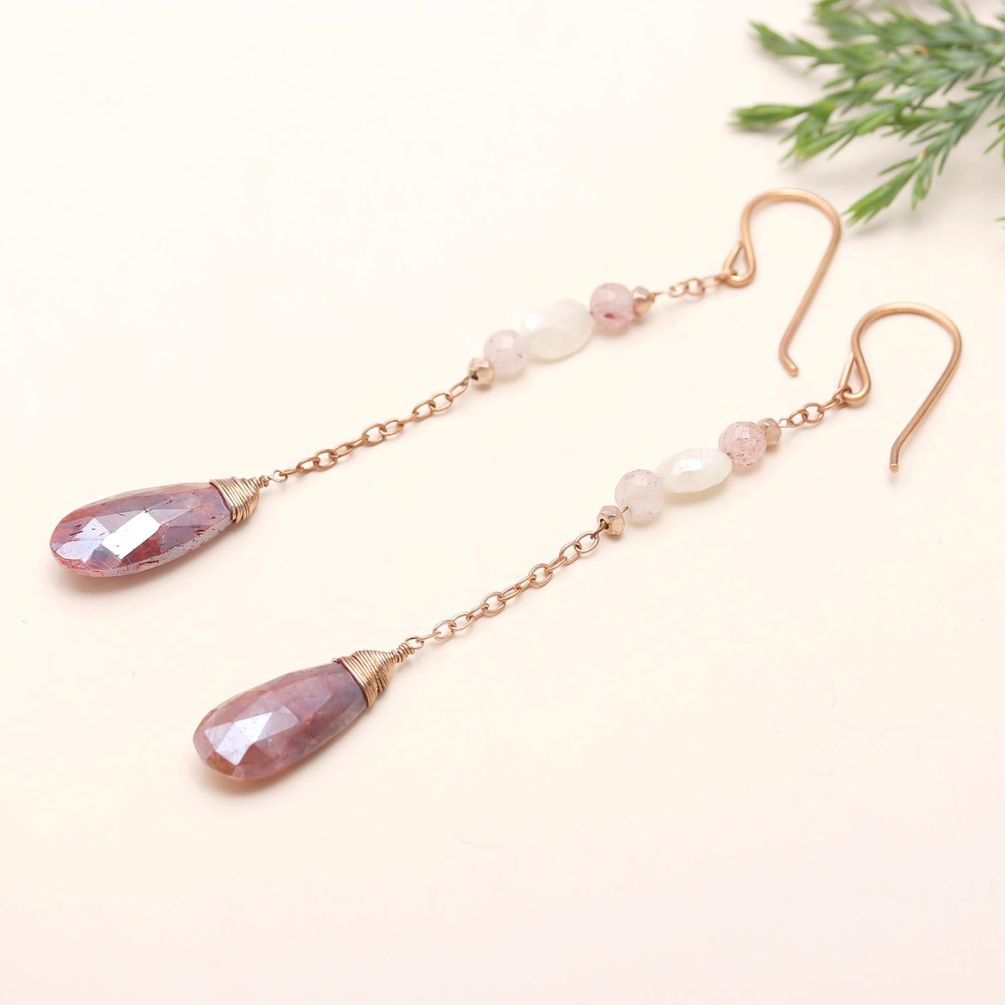 925 Silver Lepidocrocite Dangle Earrings