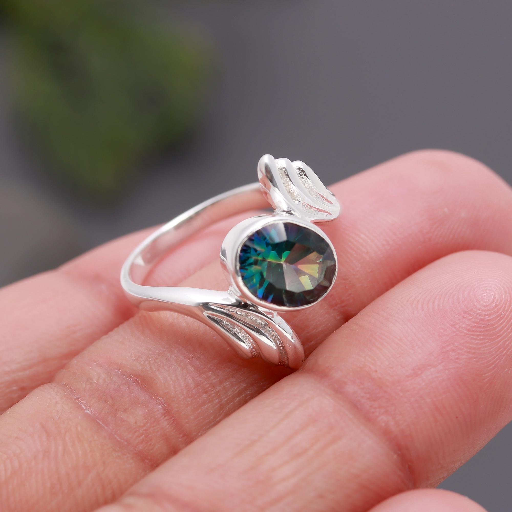 925 Silver Mystic Topaz Gemstone Ring