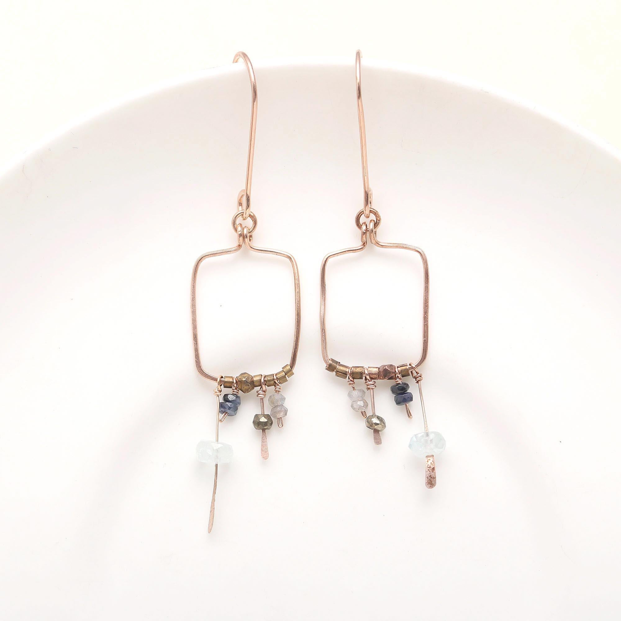925 Silver Geometric Dangle Earrings