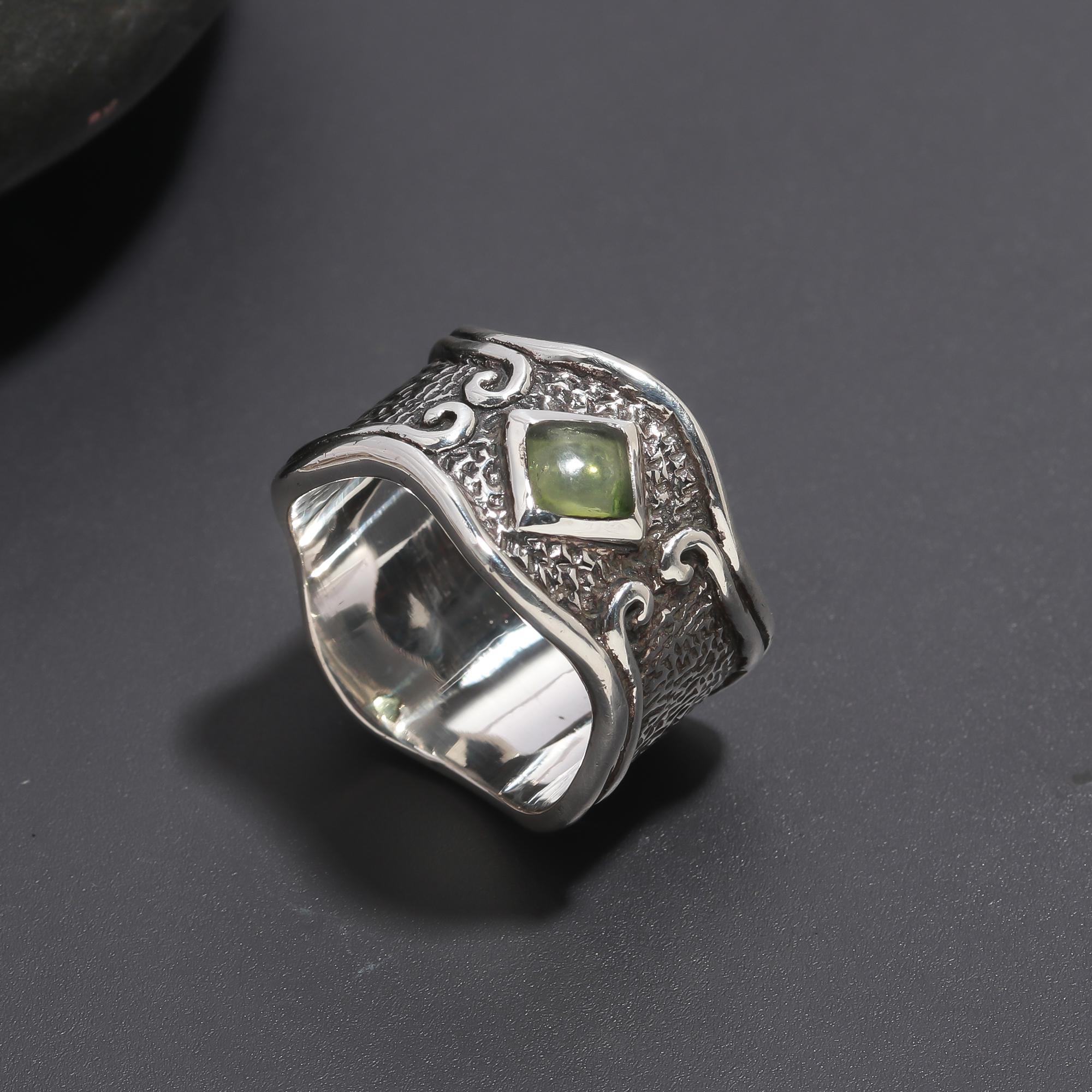 925 Silver Antique-Style Textured Ring