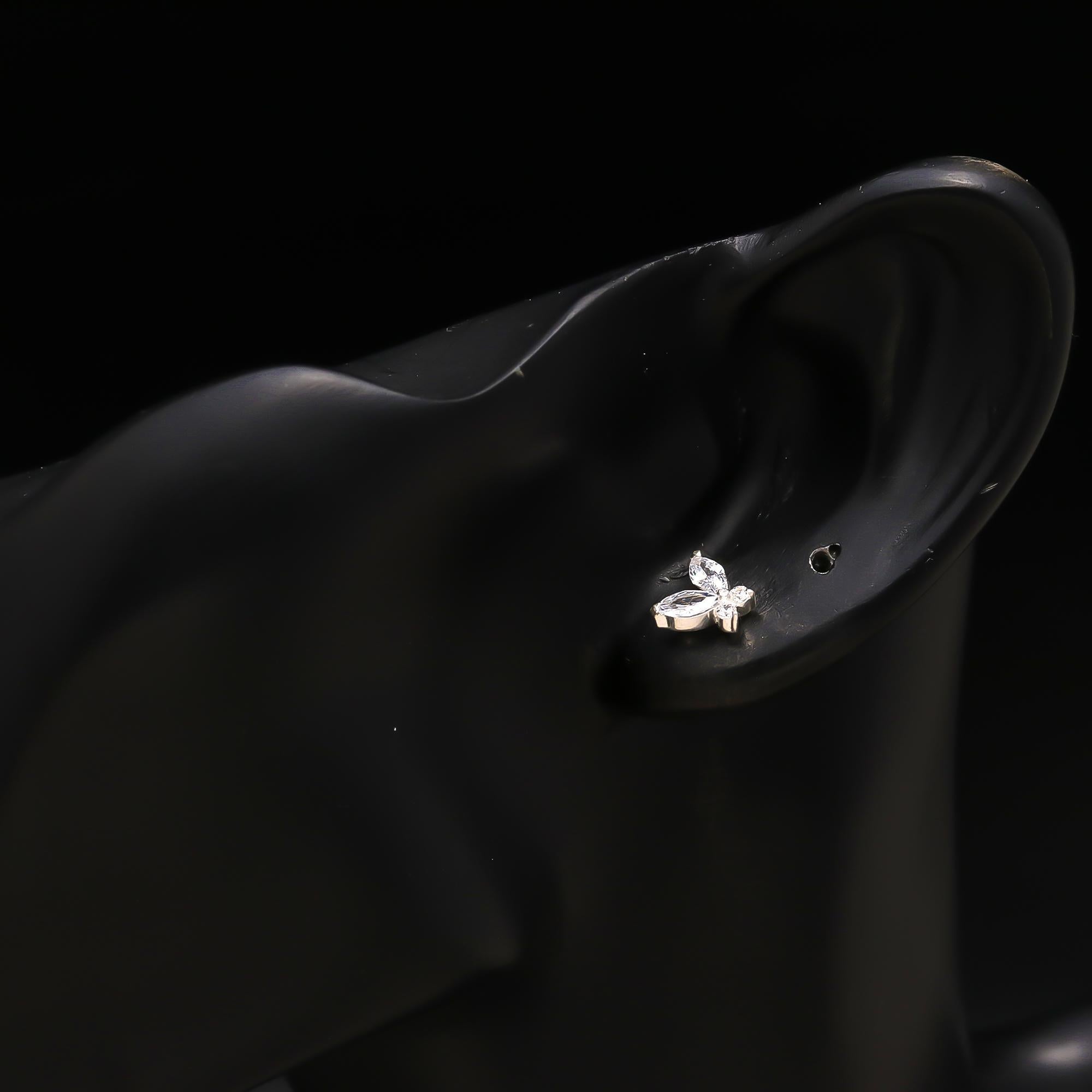 925 Silver Butterfly Spark Stud Earrings