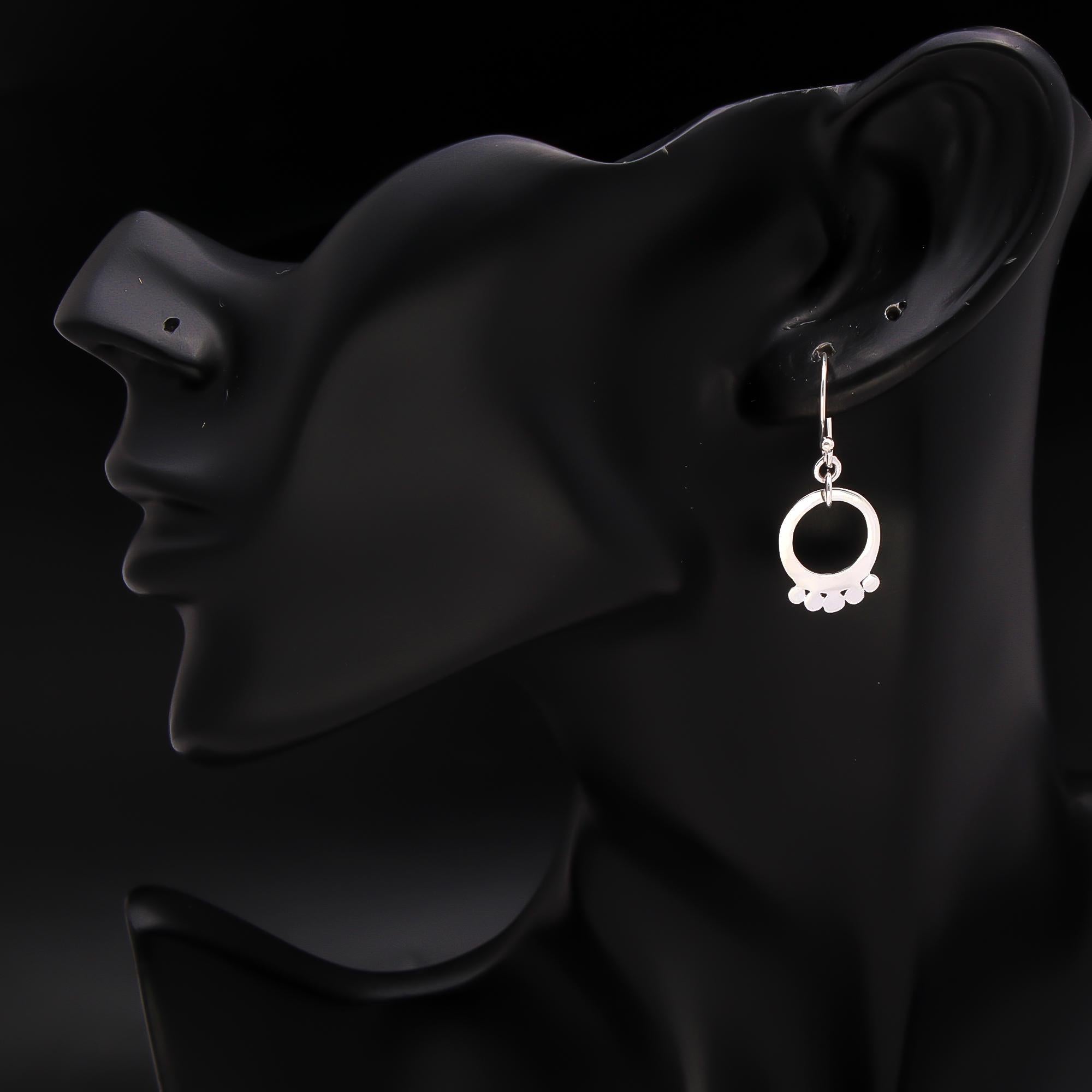 925 Silver Boho Chic Circle Drop Earrings