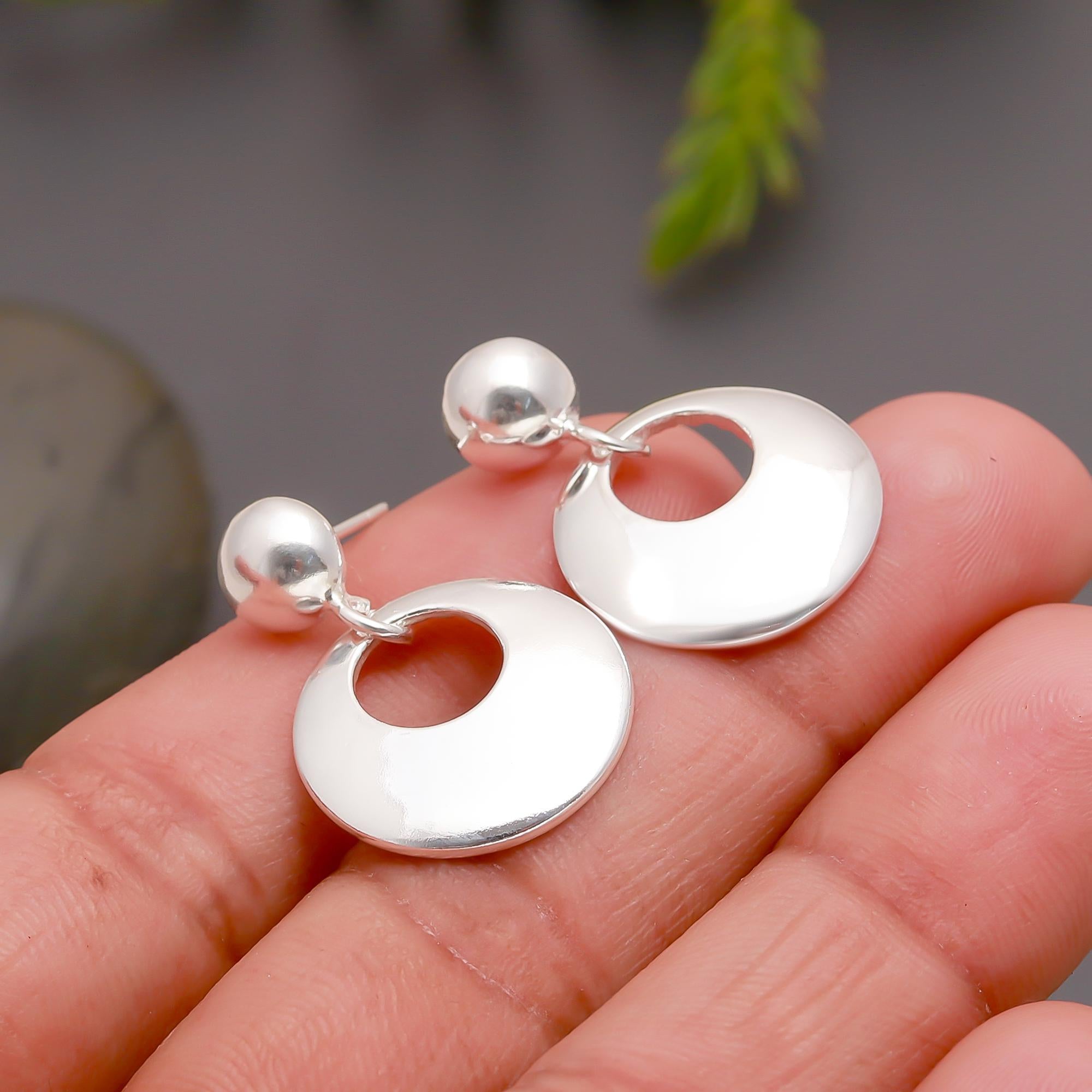 925 Silver Oval Drop Earrings