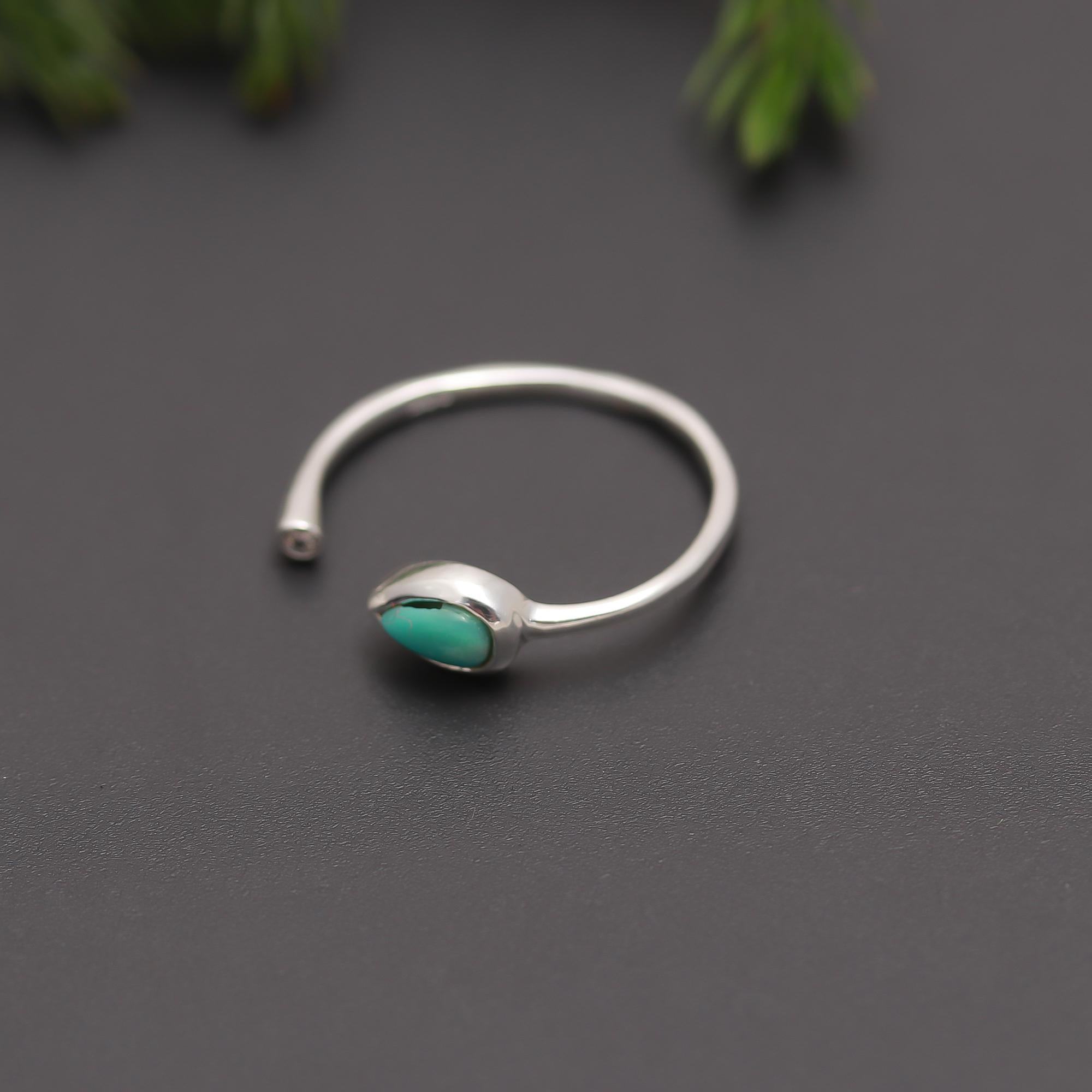 925 Silver Turquoise Open Band Ring