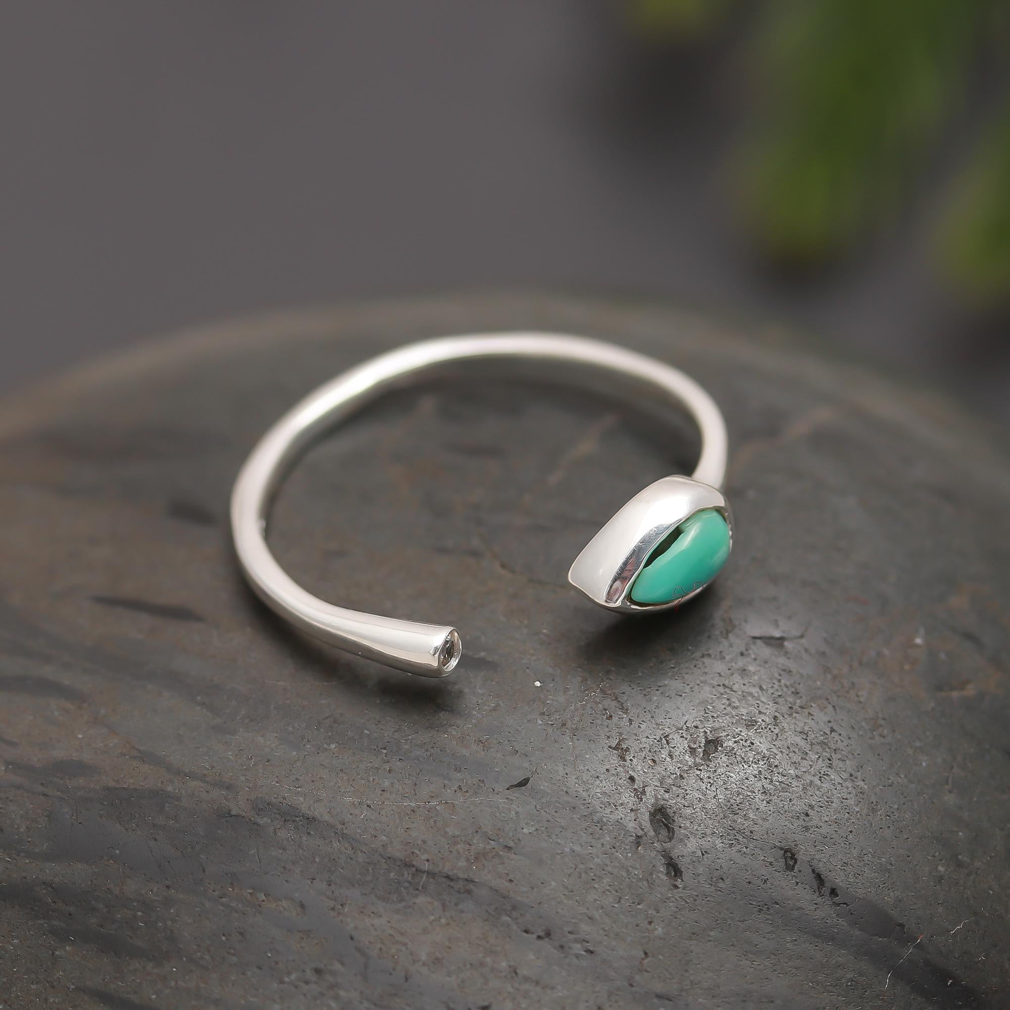 925 Silver Turquoise Open Band Ring