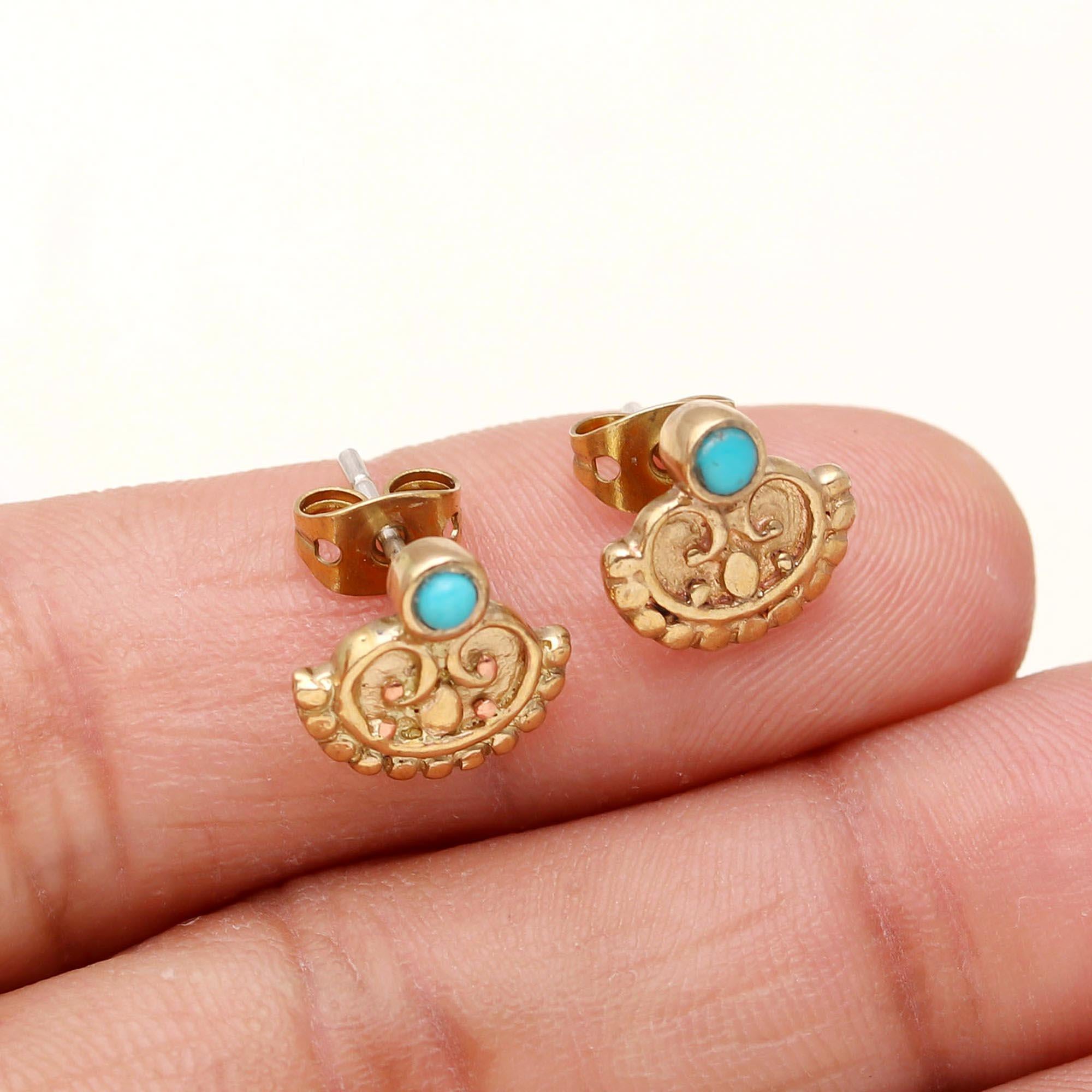 925 Silver Turquoise Stud Earrings