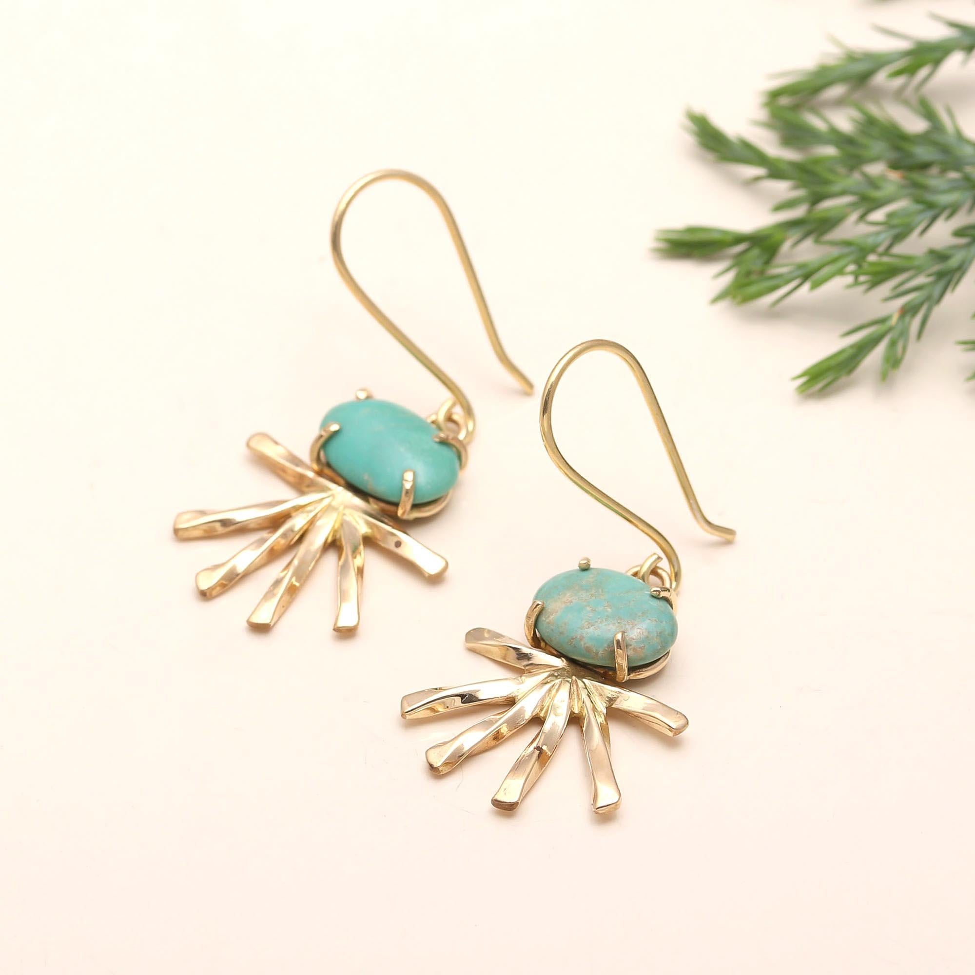 925 Silver Turquoise Dangle Earrings