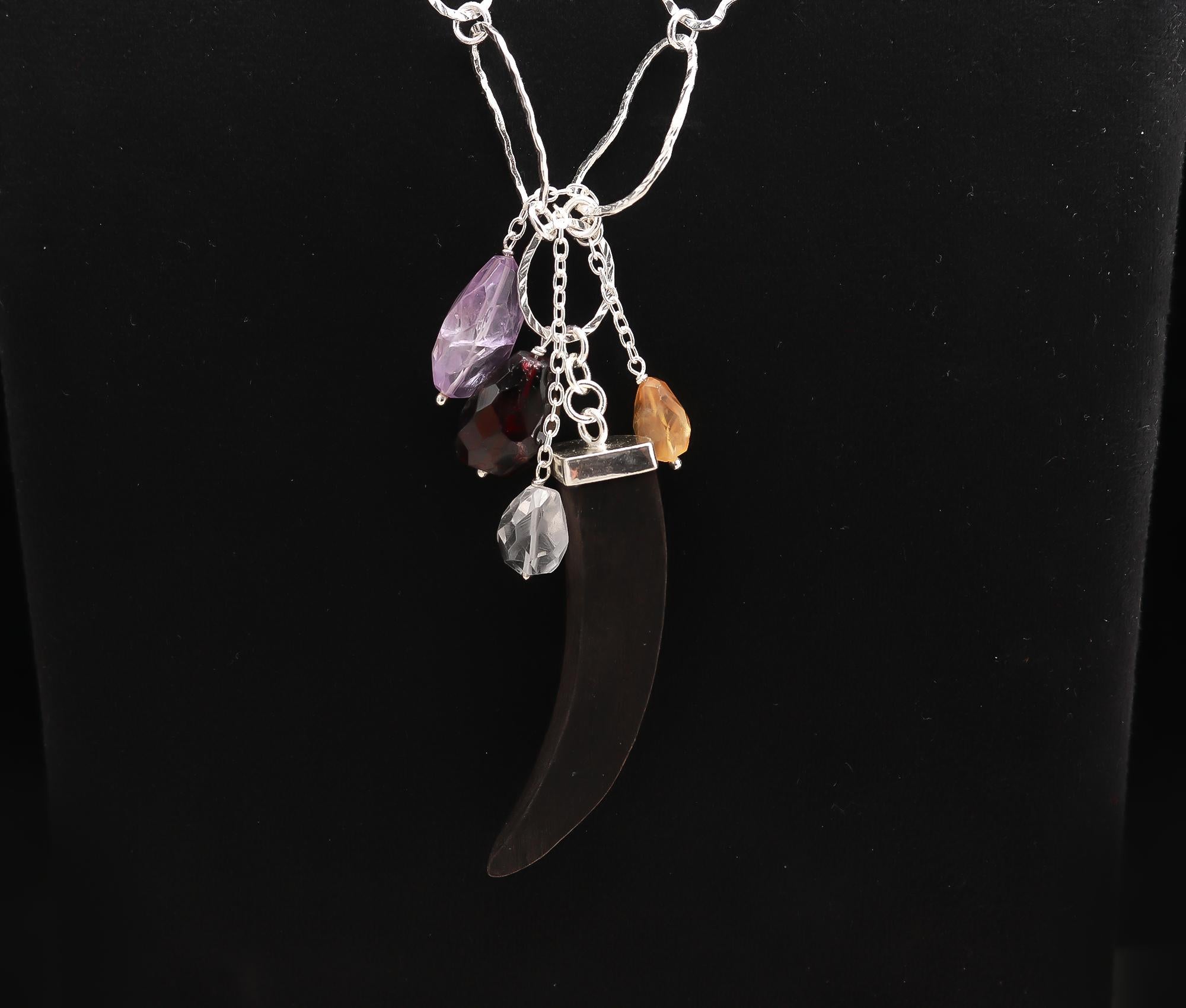 925 Silver Horn Pendant Necklace