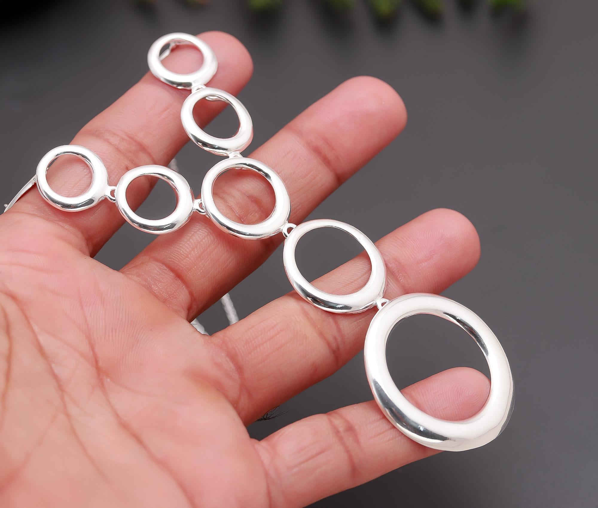 925 Silver Bold Circle Link Necklace