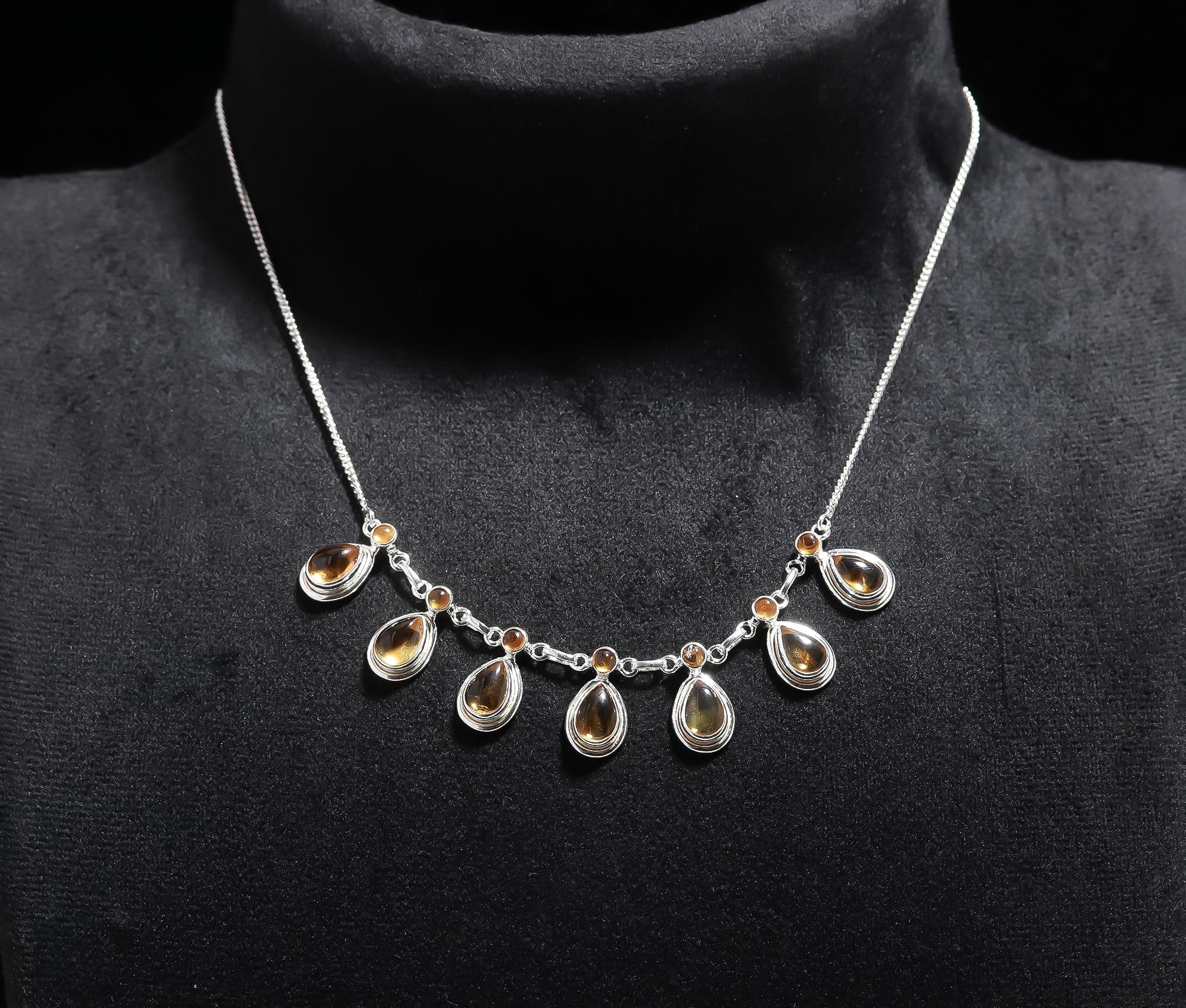 925 Silver Citrine Necklace