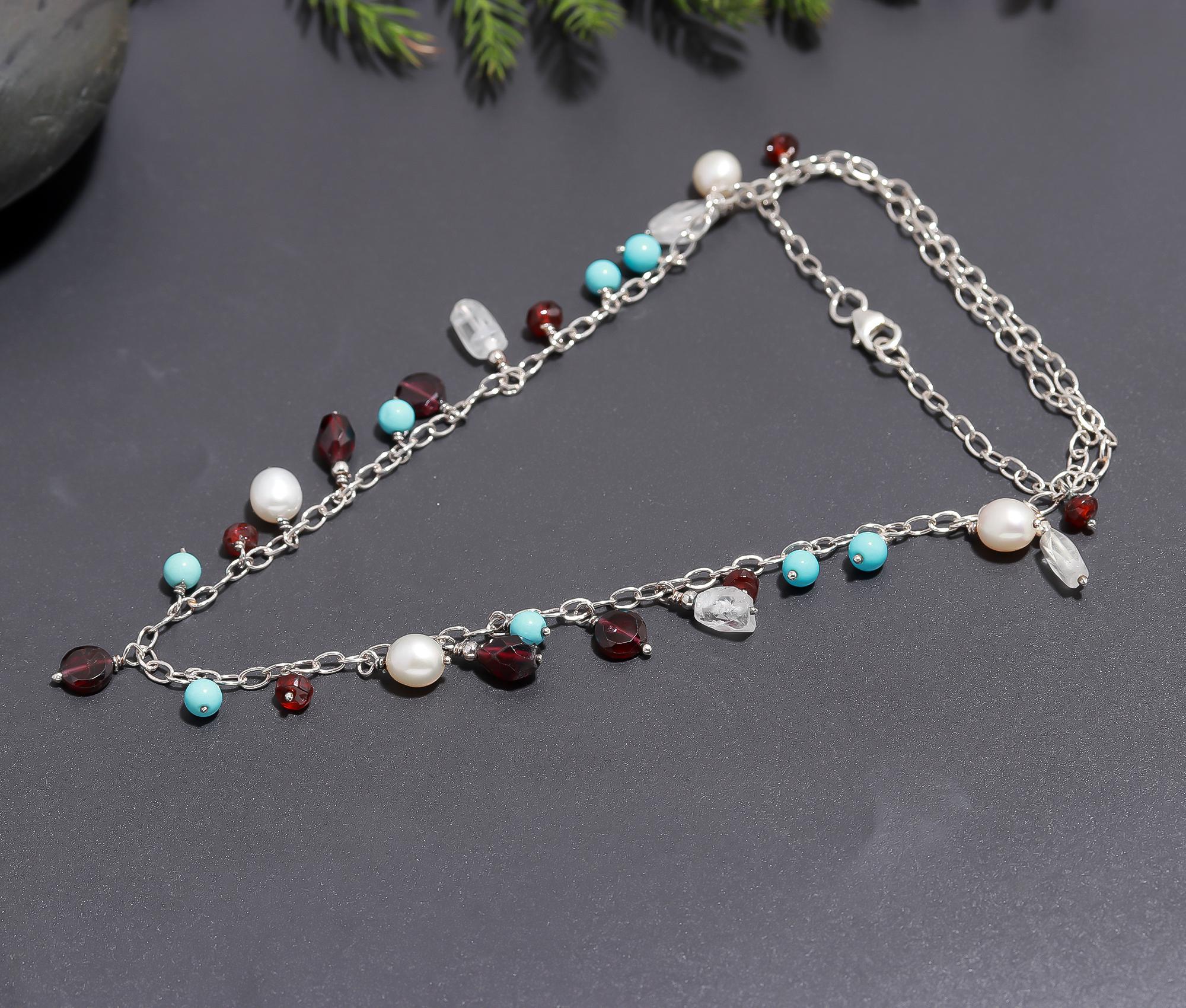 925 Silver Multi-Gemstone Necklace