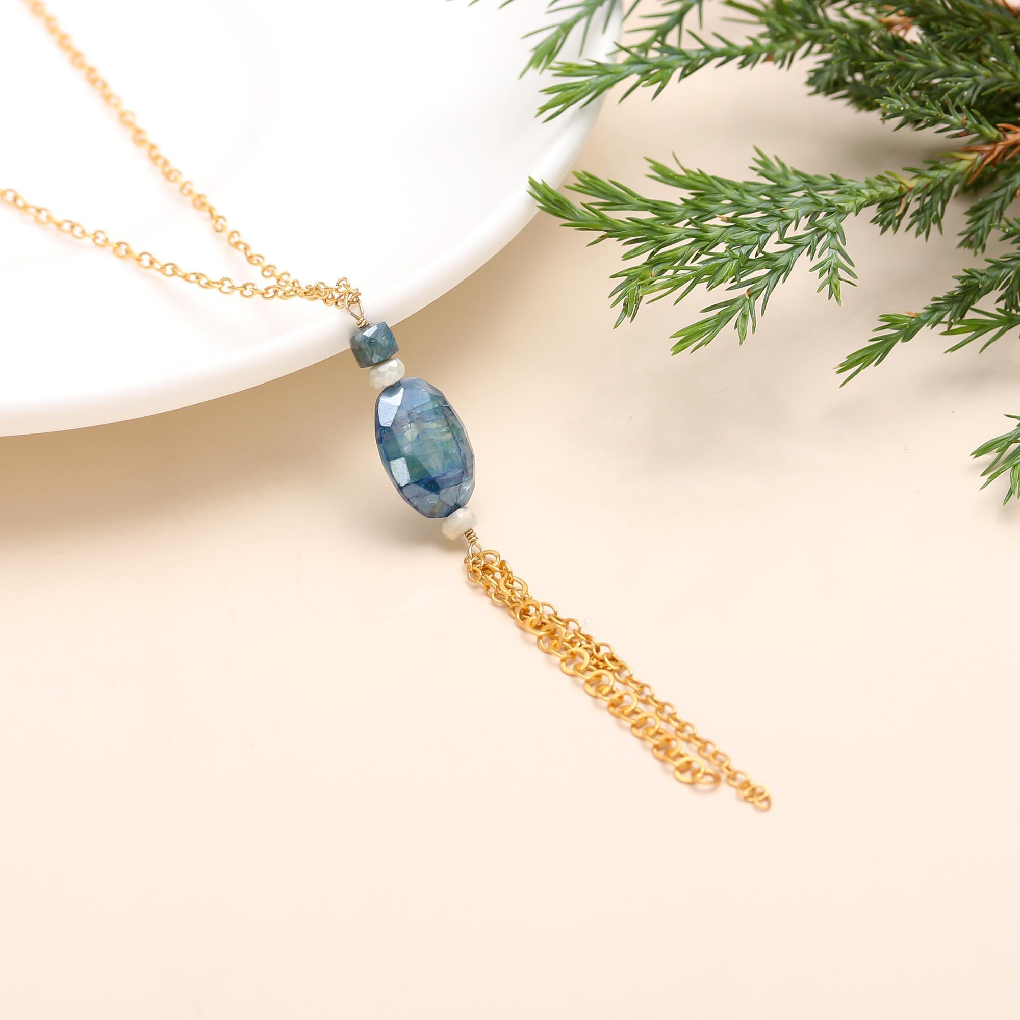 925 Silver Chain Tassel Pendant Necklace