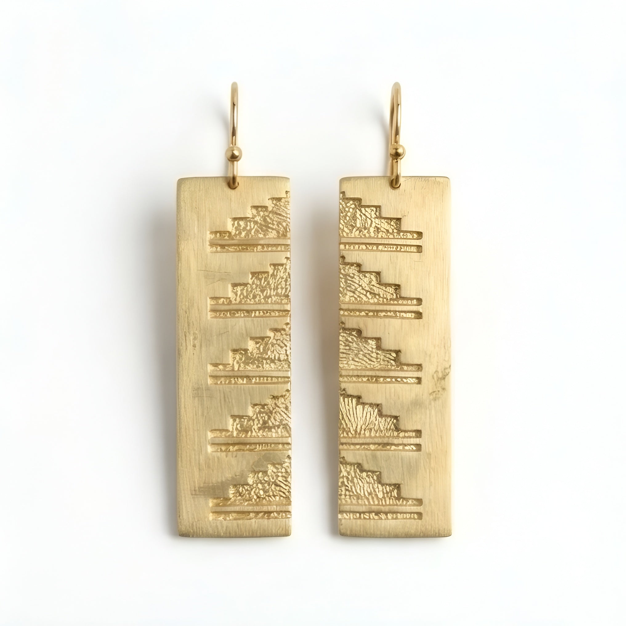 The Teotihuacan: Aztec Step Pyramid Earrings