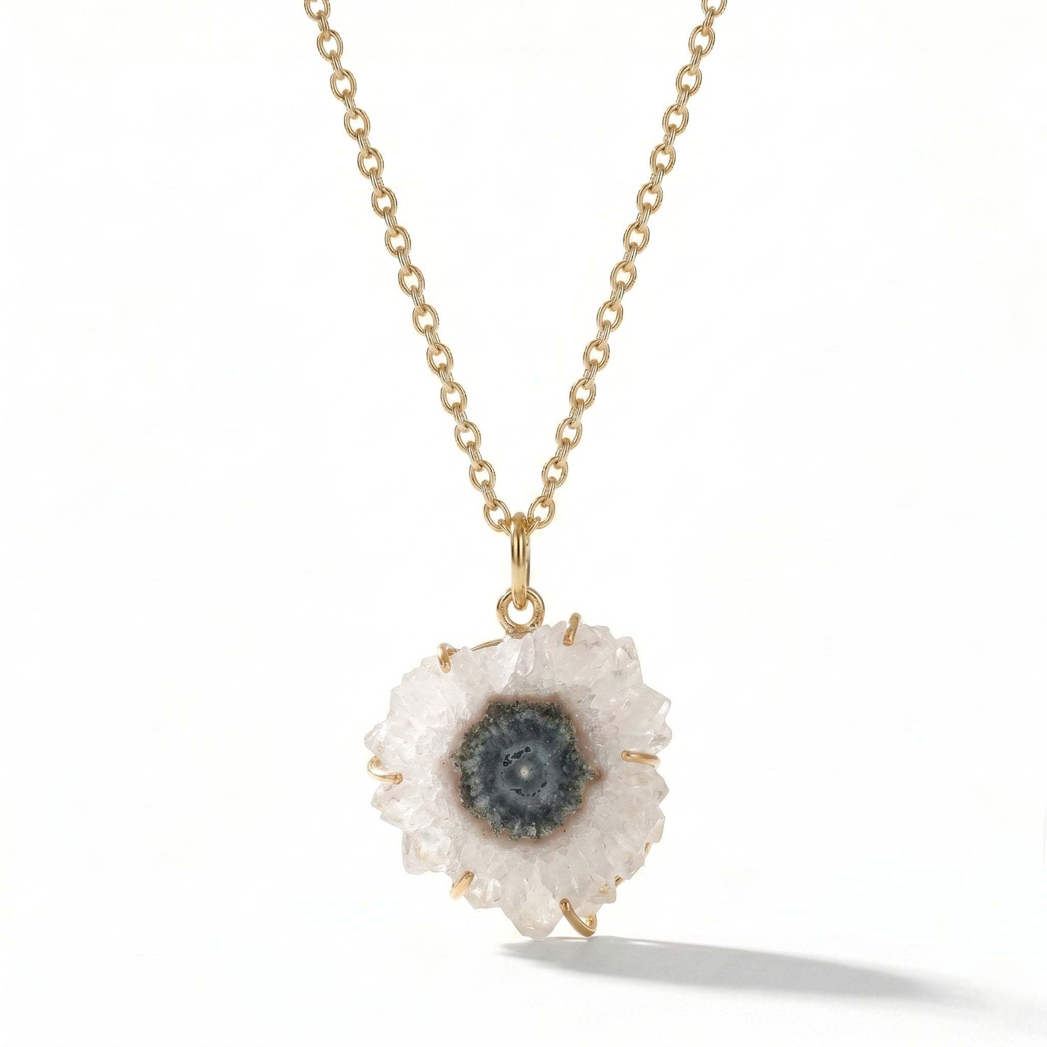 The Sun Flower: Natural Solar Quartz Necklace