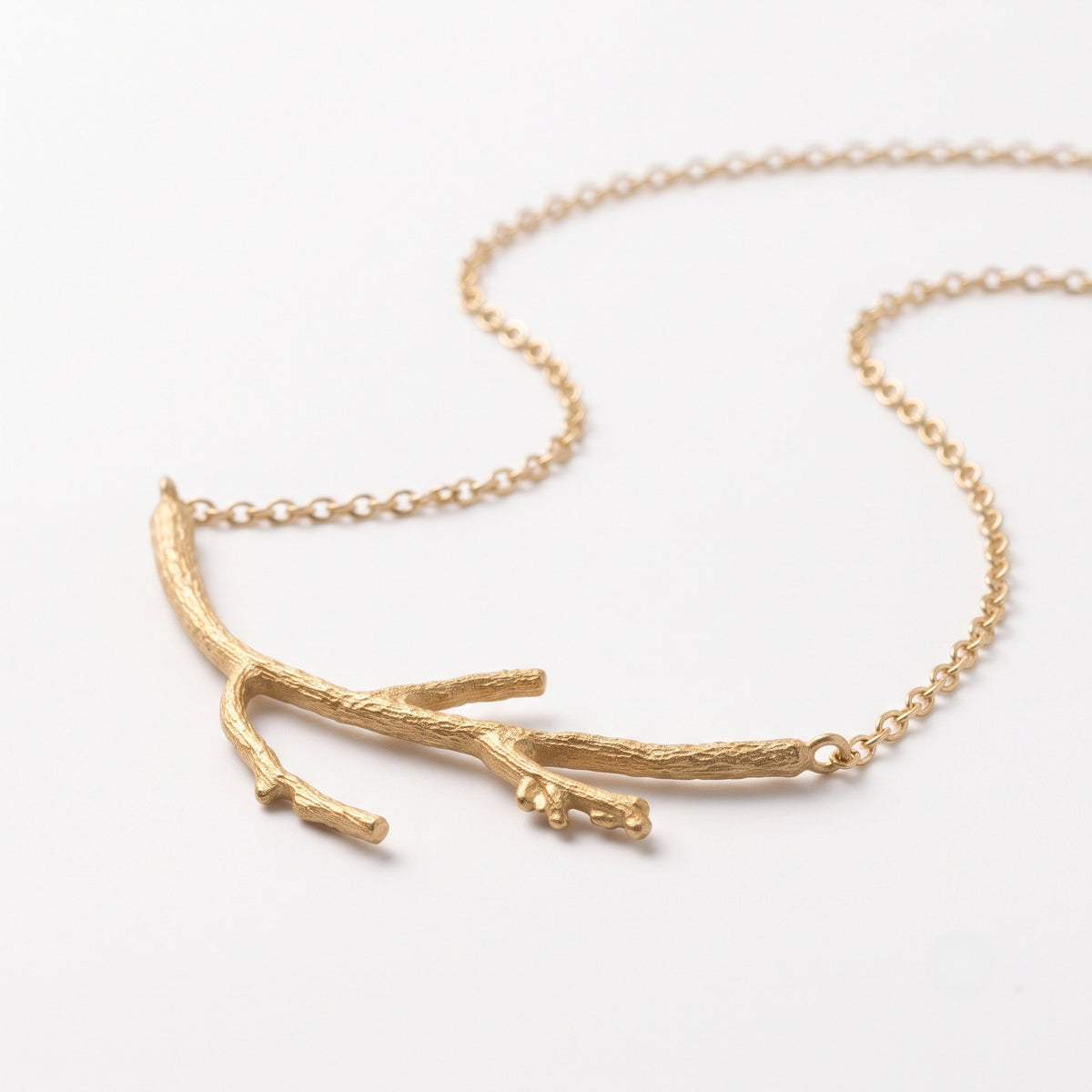The Rowan Branch: Textured Twig Bar Necklace
