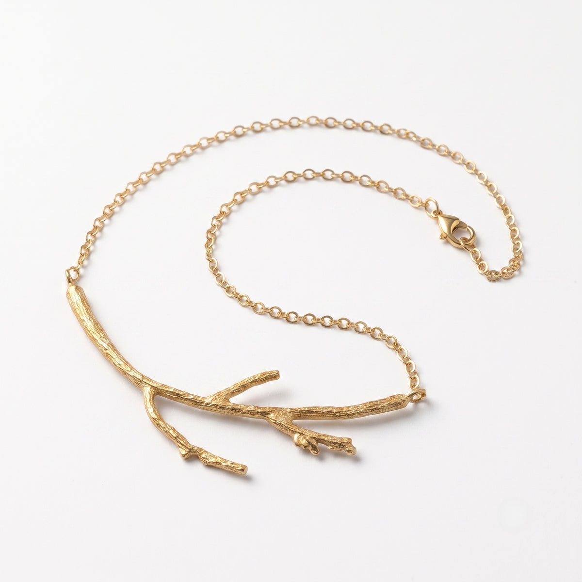 The Rowan Branch: Textured Twig Bar Necklace