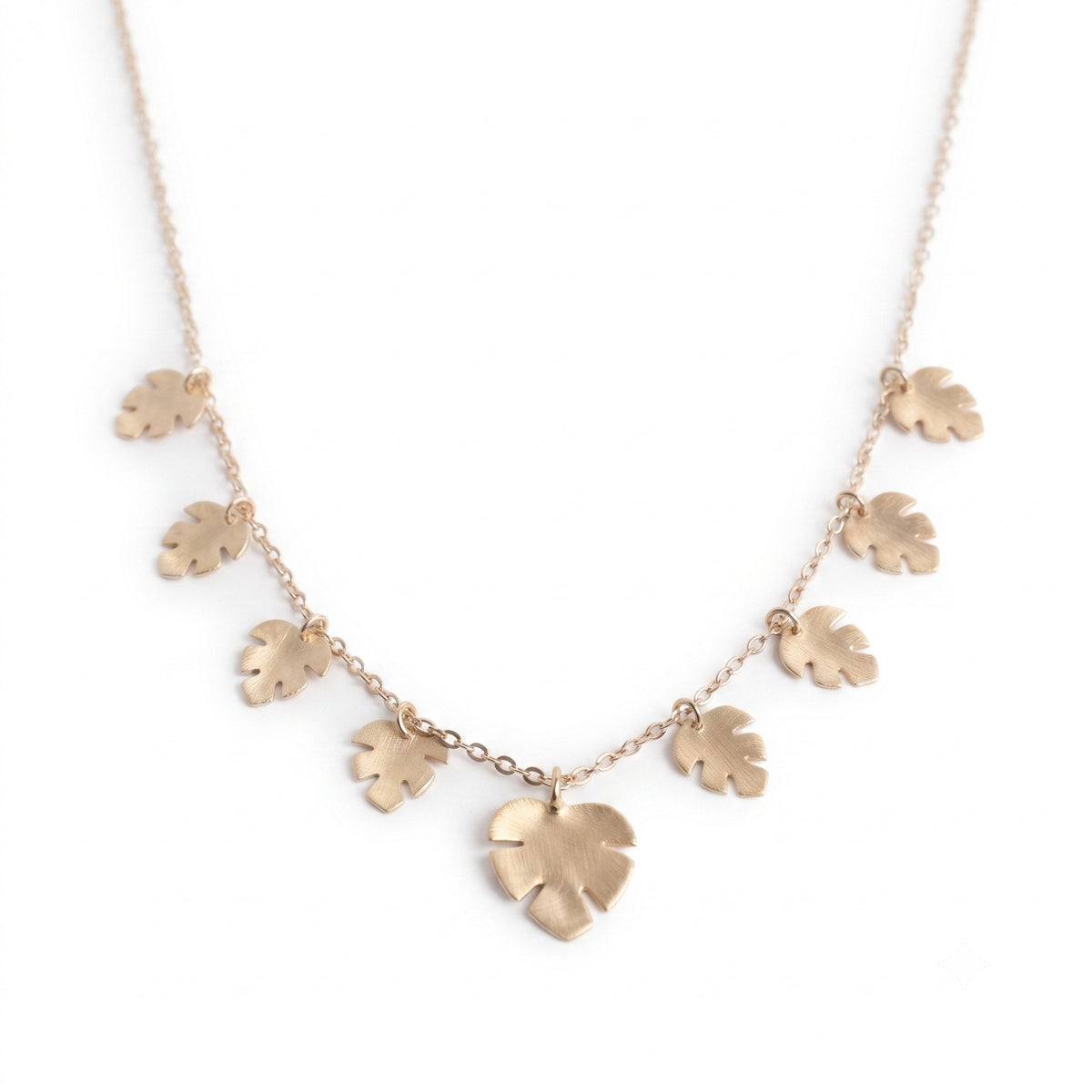 The Monstera Canopy: Leaf Charm Statement Necklace