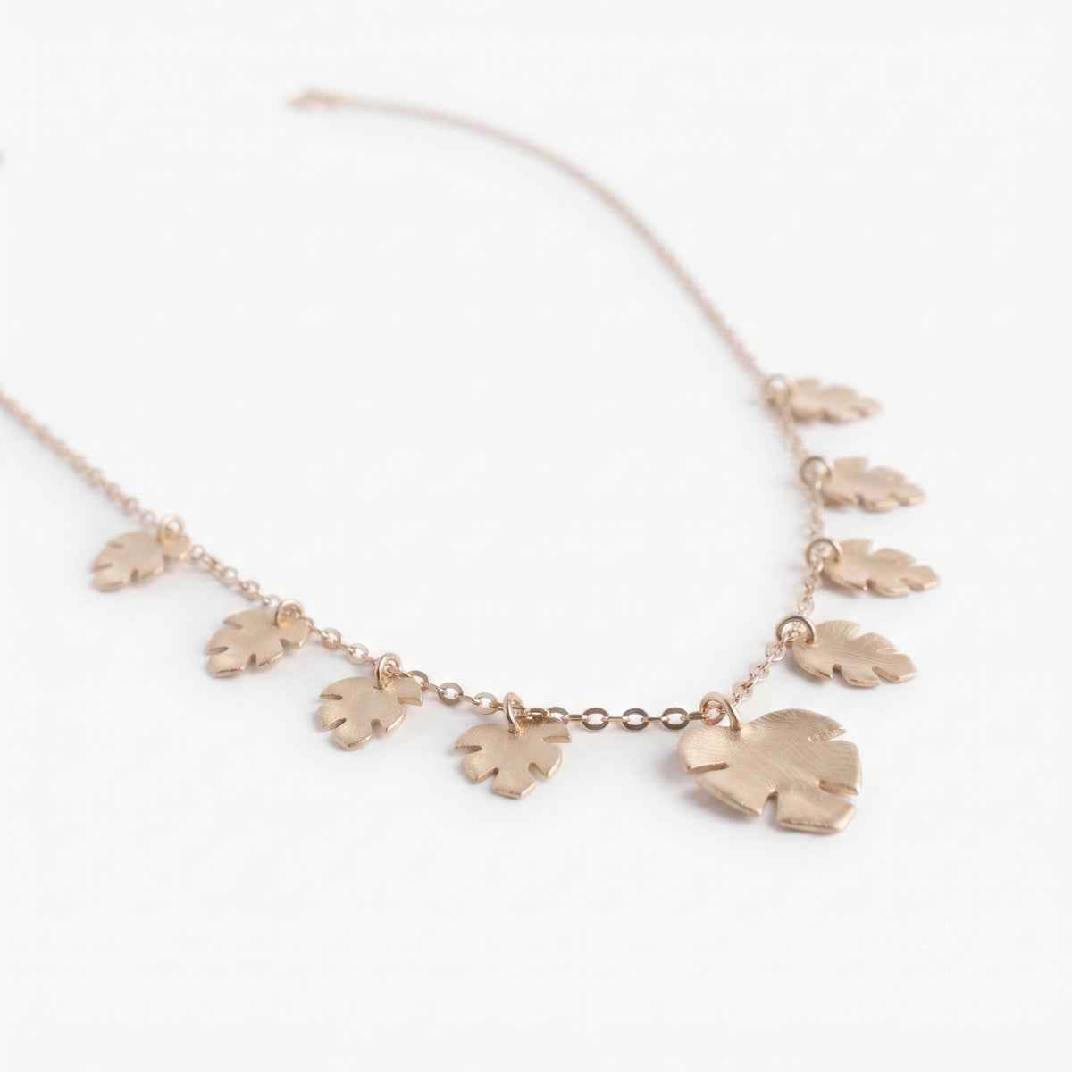 The Monstera Canopy: Leaf Charm Statement Necklace