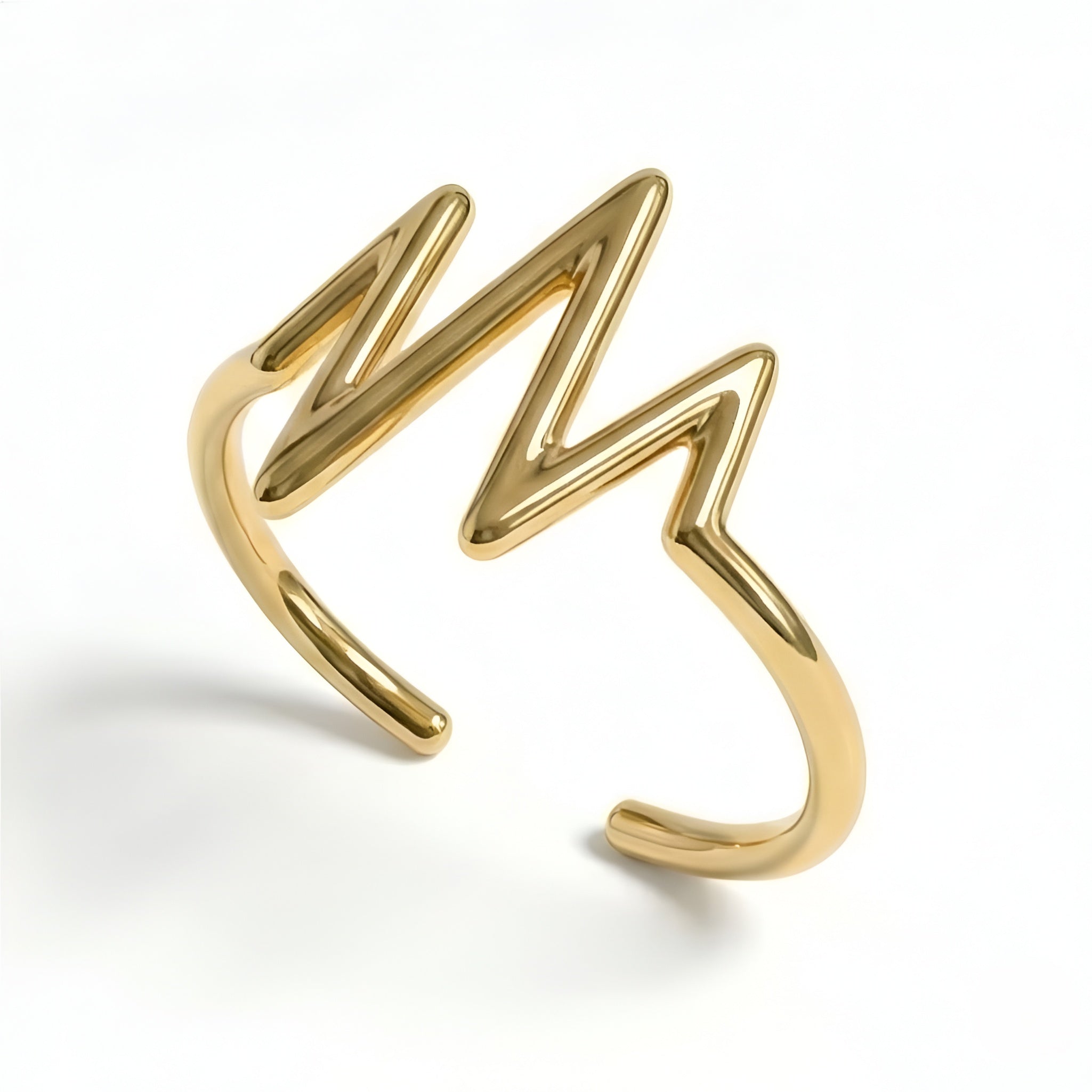 The Aesculapius Pulse: Heartbeat Wave Open Cuff Bracelet