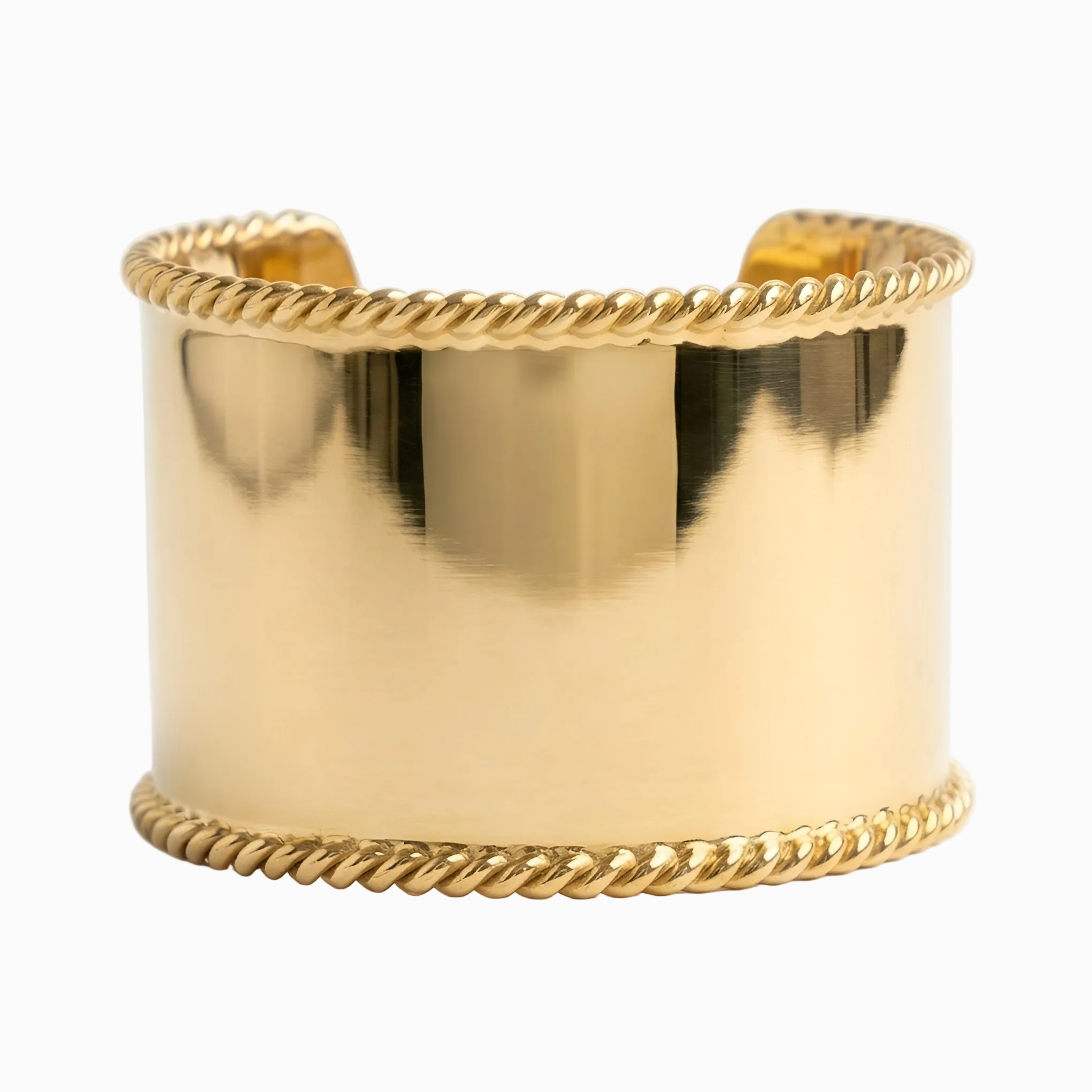 The Ptolemy Cuff: Wide Column Rope Edge Cuff Bracelet