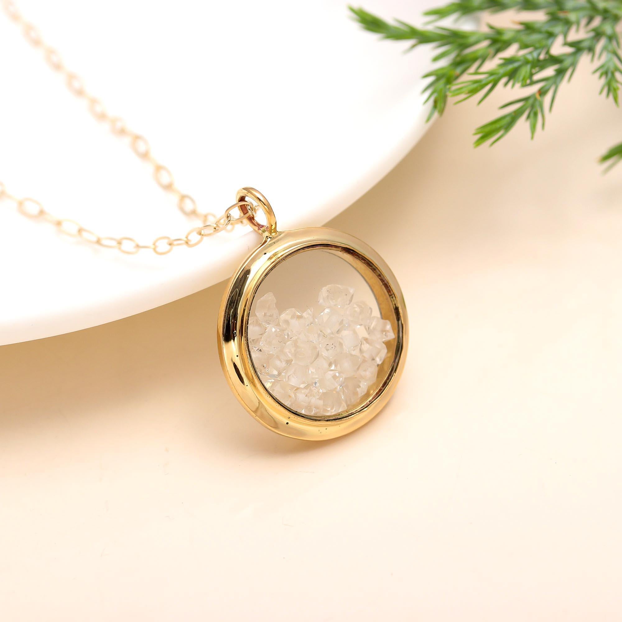 The Crystal Timepiece: Watch Dial Inspired Quartz Necklace
