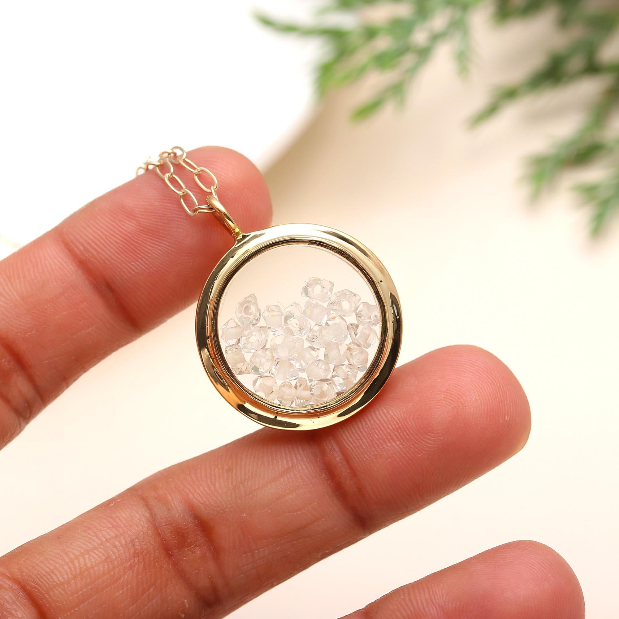 The Crystal Timepiece: Watch Dial Inspired Quartz Necklace