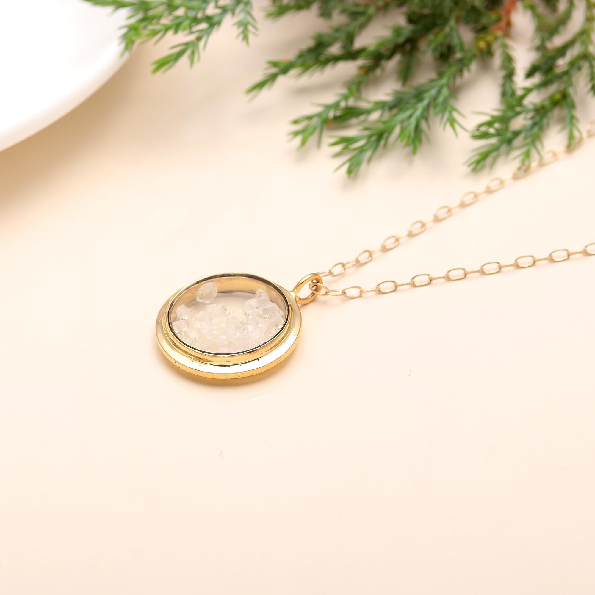 The Crystal Timepiece: Watch Dial Inspired Quartz Necklace