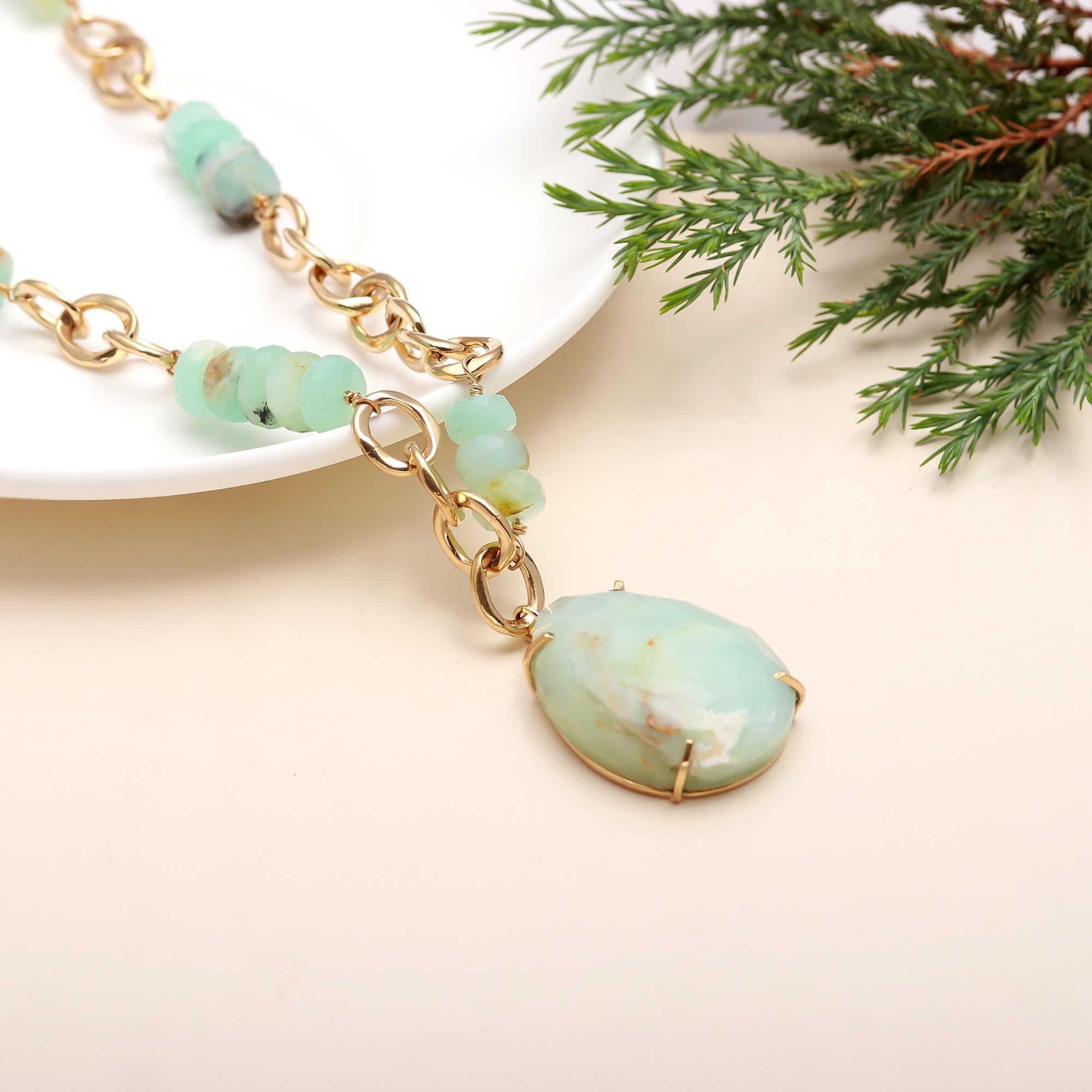 925 Silver Opal Pendant Necklace