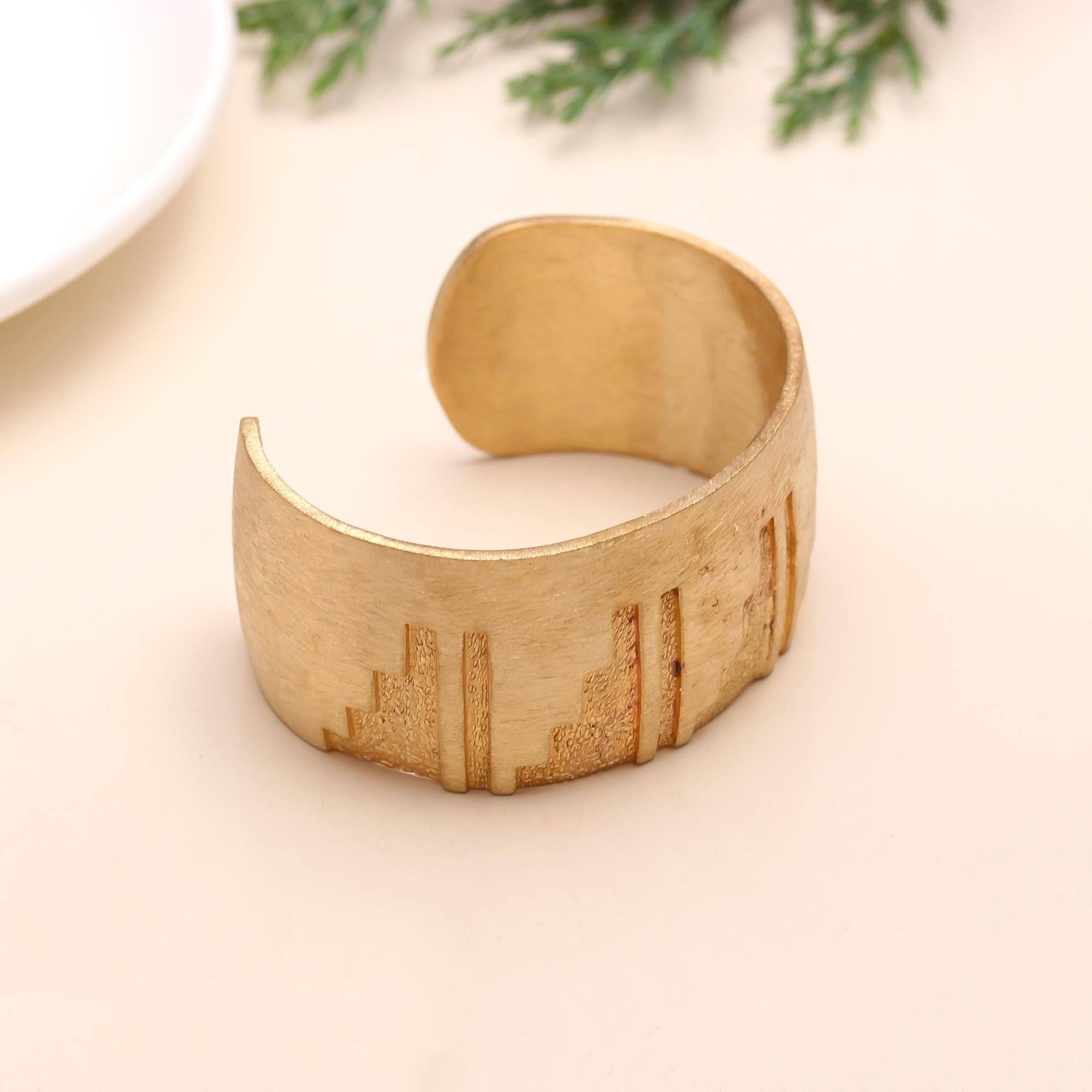 The Urban Horizon: Gold Cuff Bracelet
