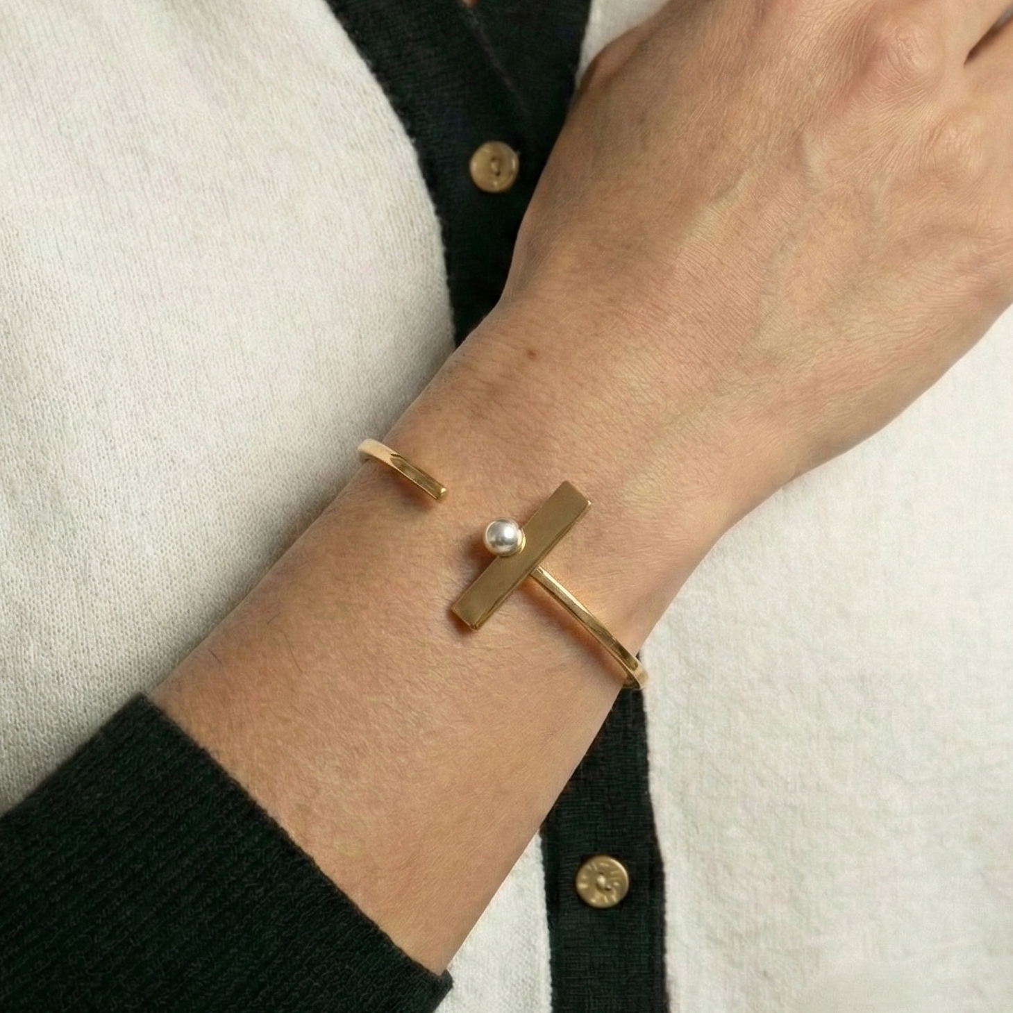 The Modern Dual: Open Gold Cuff
