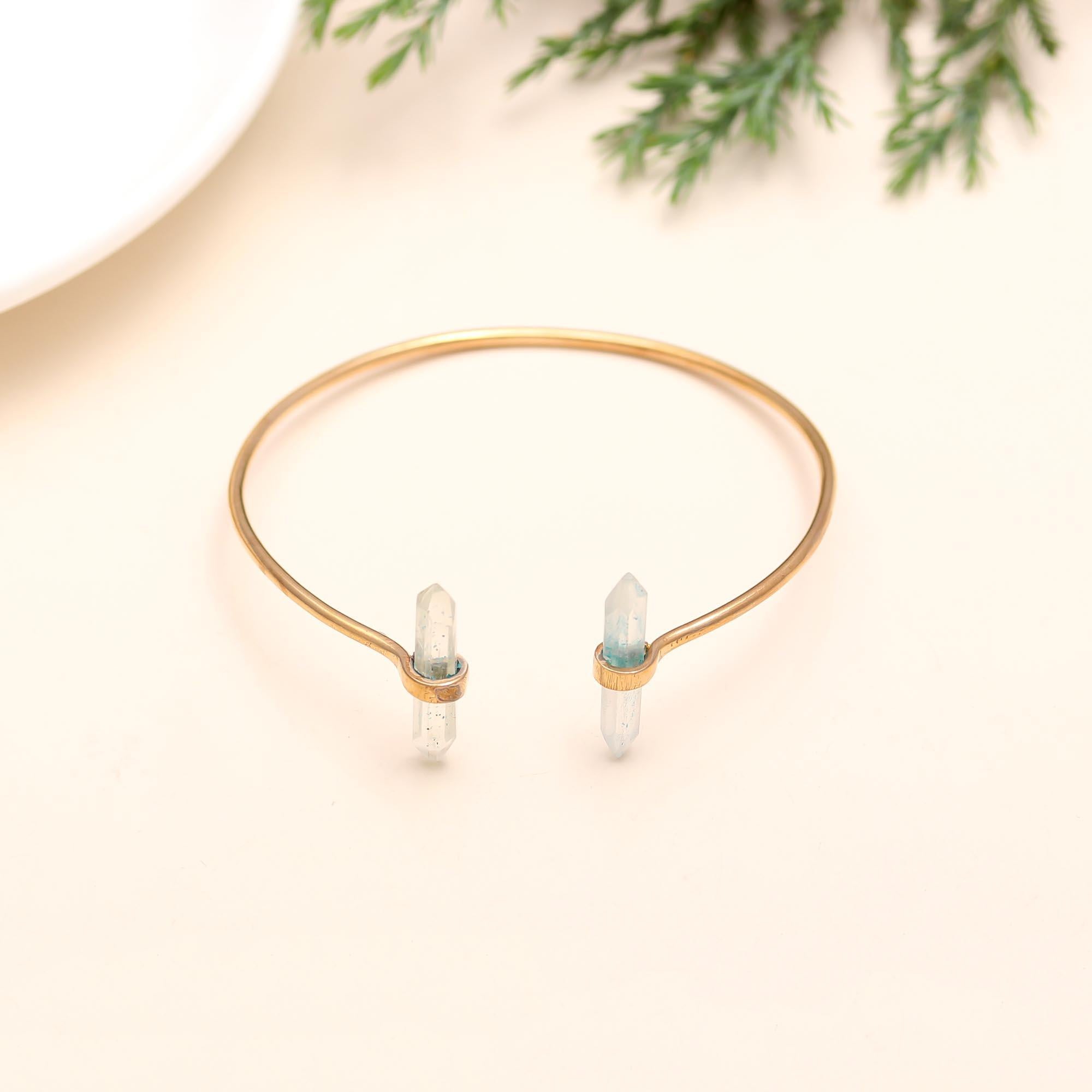 925 Silver Crystal Open Bangle