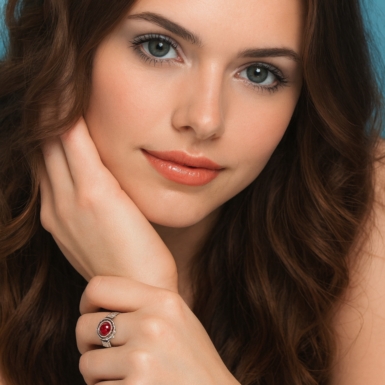 925 Silver Garnet Rope Band Ring