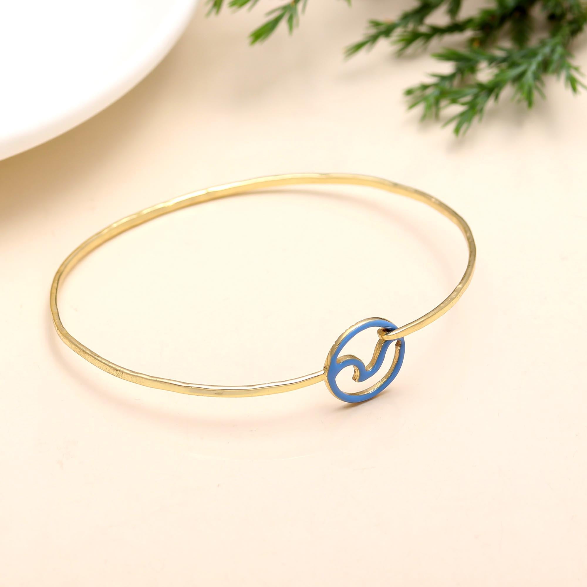 925 Silver Wave Circle Bangle