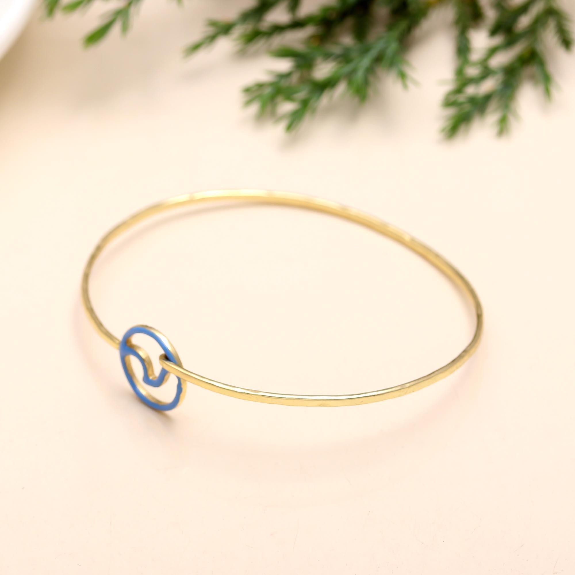 925 Silver Wave Circle Bangle