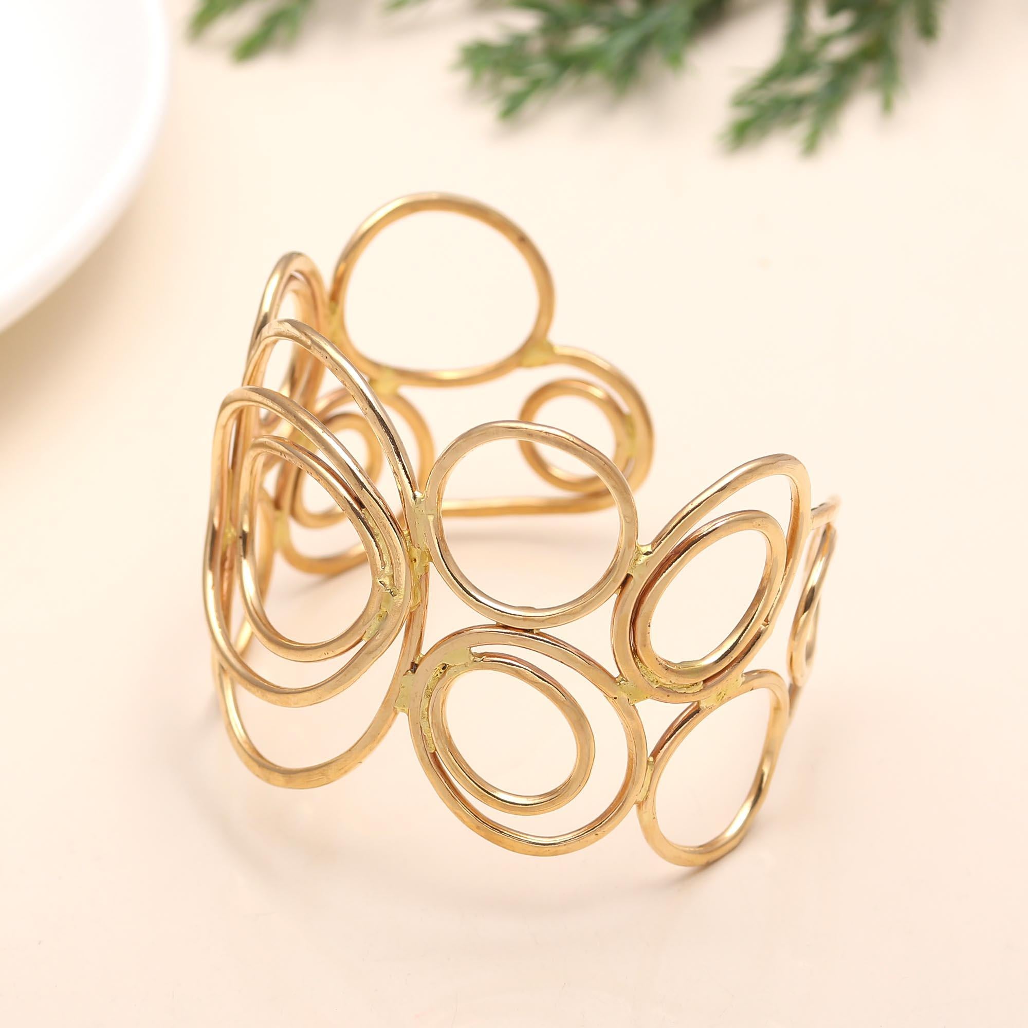 925 Silver Circles Cuff Bracelet
