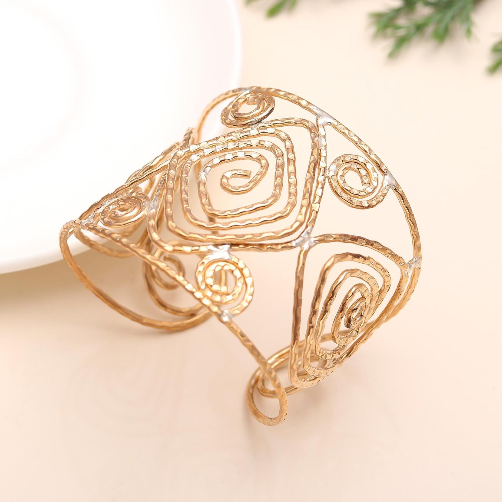 The Gilded Orbit: Multi-Circle Gold Cuff