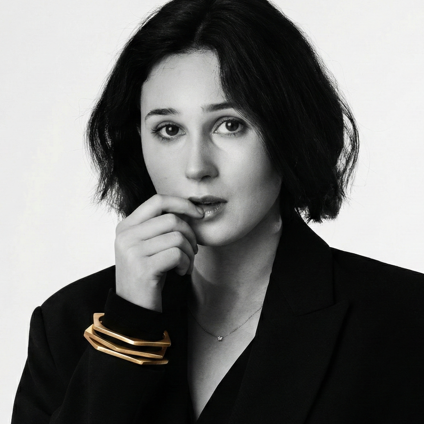 The Architectural Trio: Satin Gold Geometric Bangle Set