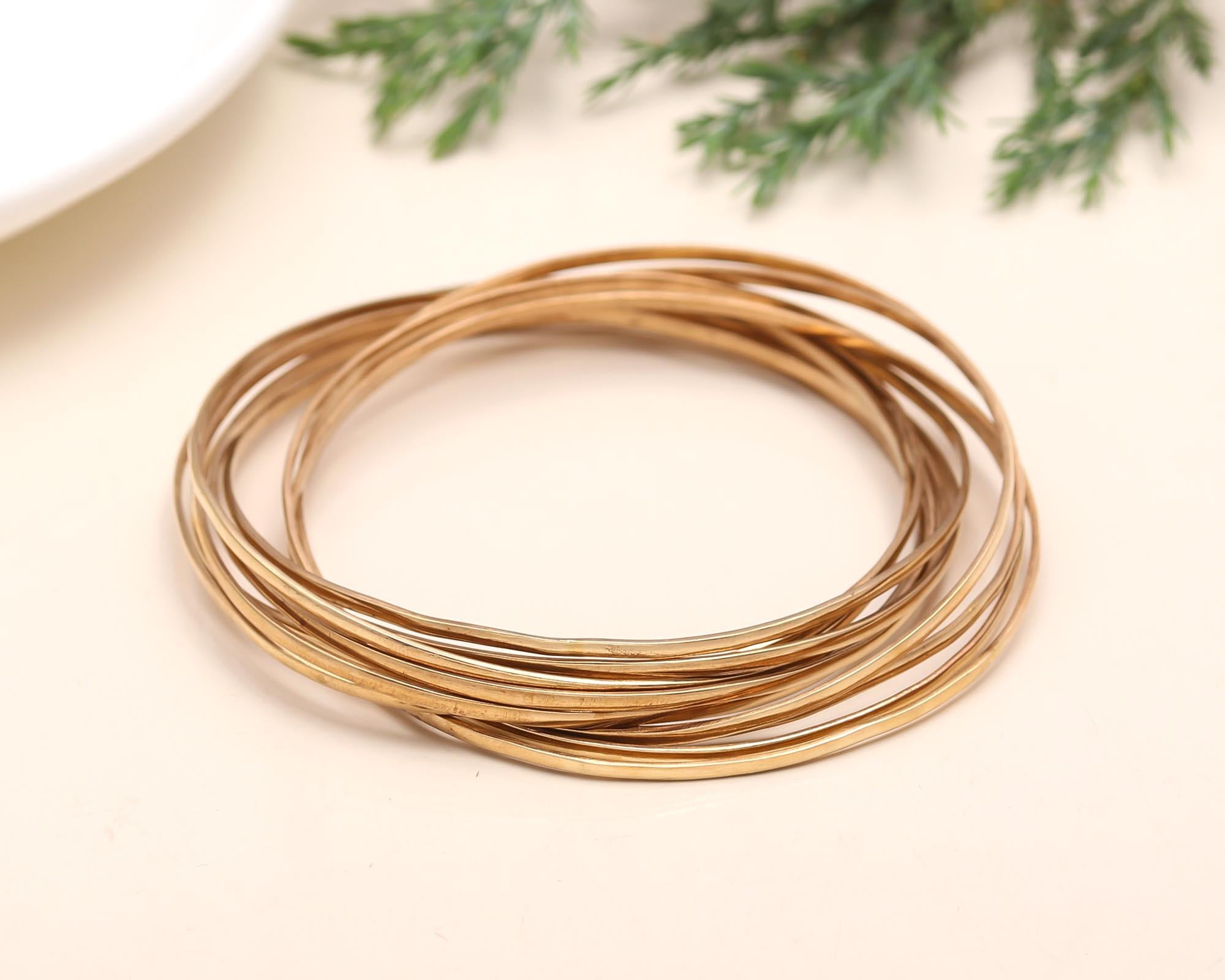 925 Silver Slim Stacked Bangle Bracelet