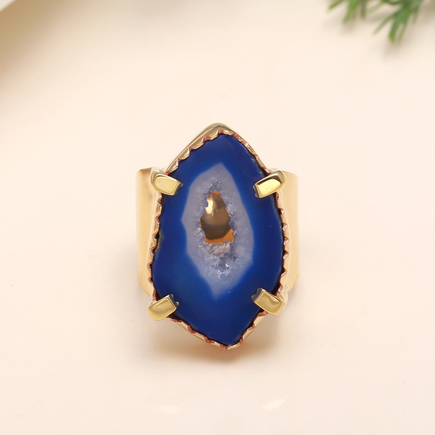 The Azure Geode: Blue Geode Slice Ring